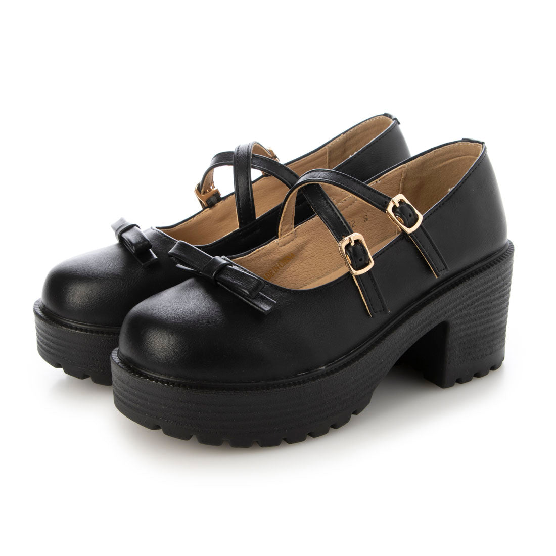 鞋子在衣櫃 -鞋櫃- 輕量厚底 增高 2WAY帶子 蝴蝶結 瑪莉珍 6942