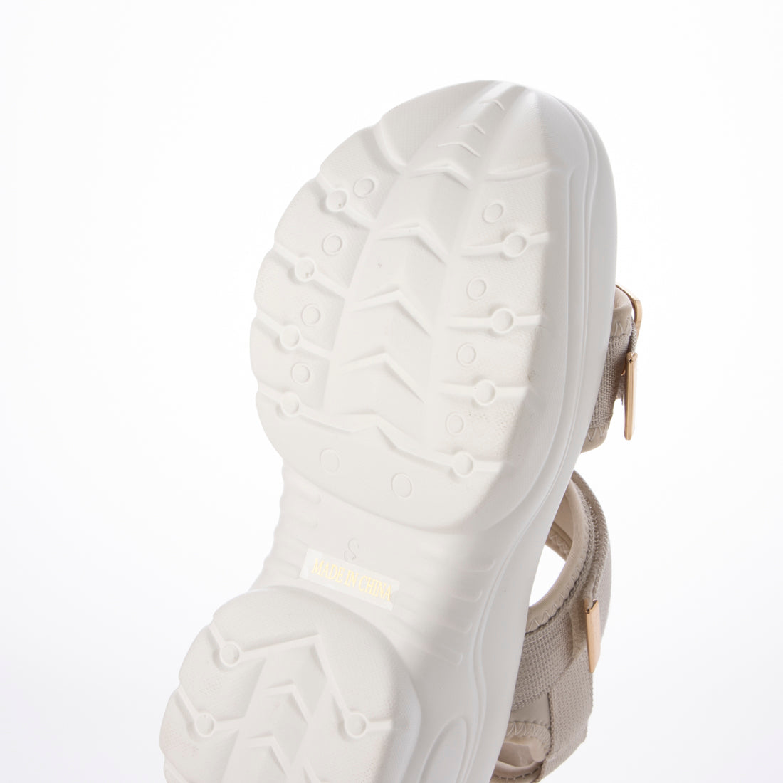 シューズインクローゼット Shoes in Closet -シュークロ- 超軽量厚底 スタイルアップソール ベルクロ スポーツサンダル 7474 (ピンク/ベージュ) ピンク/ベージュ