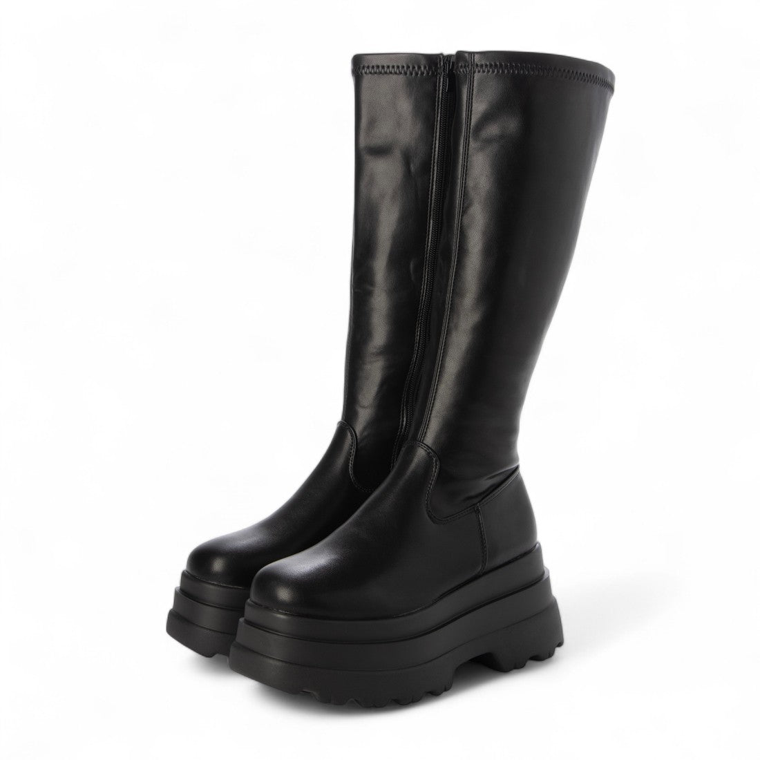 シューズインクローゼット Shoes in Closet -シュークロ- 厚底トリプルソール ストレッチ フィット ロング ブーツ 2895 (ブラック) ブラック