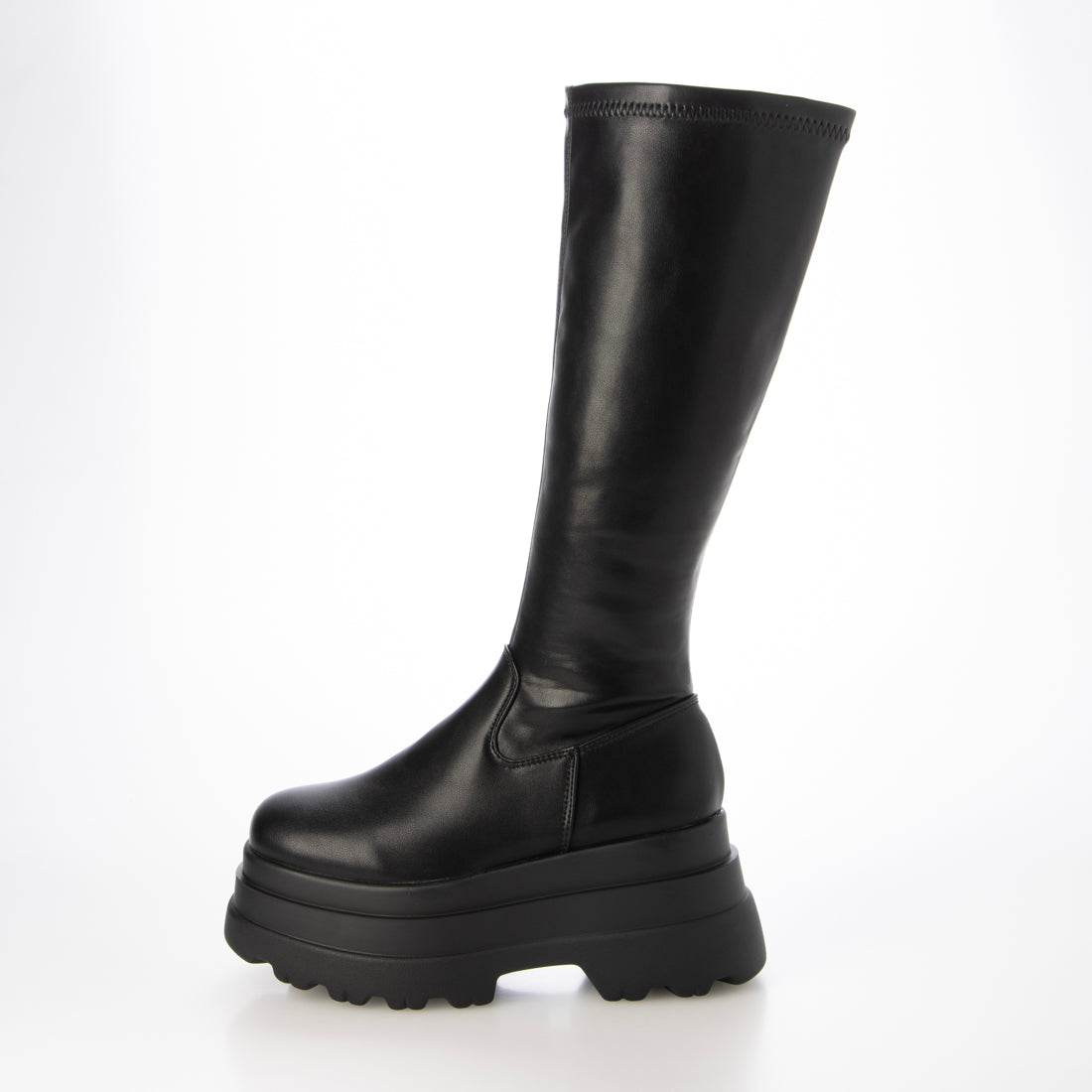 シューズインクローゼット Shoes in Closet -シュークロ- 厚底トリプルソール ストレッチ フィット ロング ブーツ 2895 (ブラック) ブラック