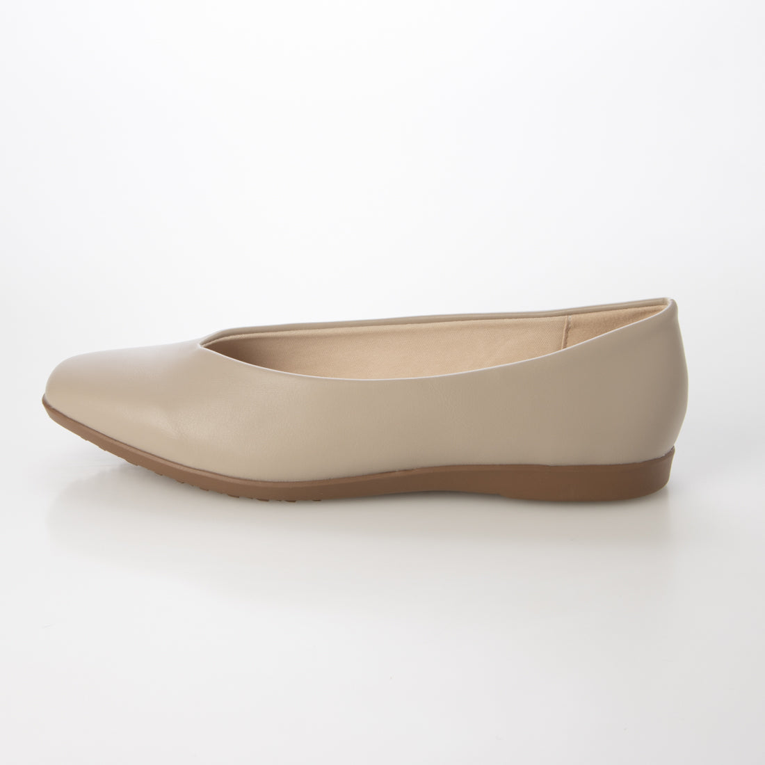 シューズインクローゼット Shoes in Closet -シュークロ- 超軽量 スクエア Vカット ベーシック フラットパンプス 3027 (グレージュ) グレージュ