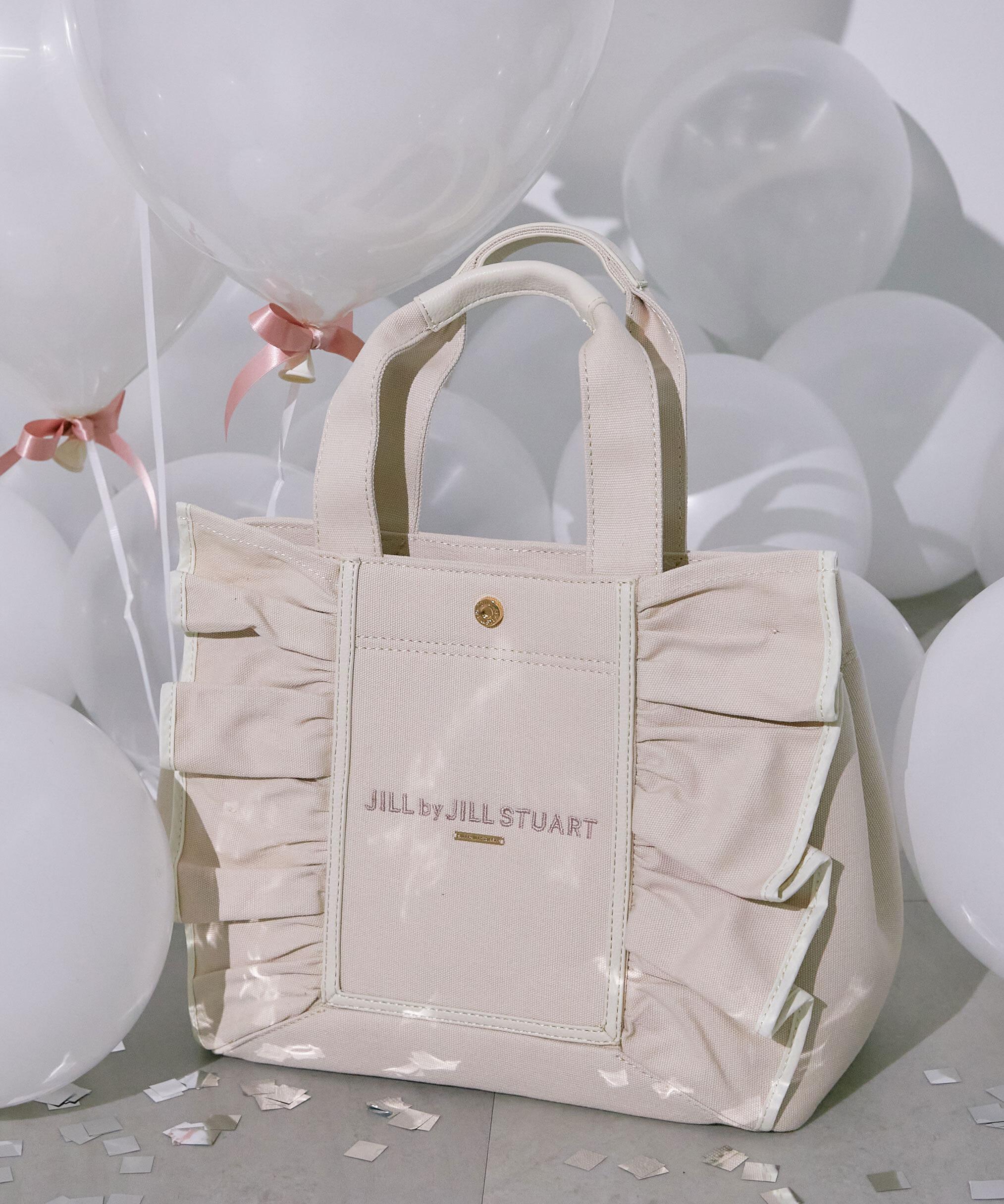 フレームフリルトート大 ピンク