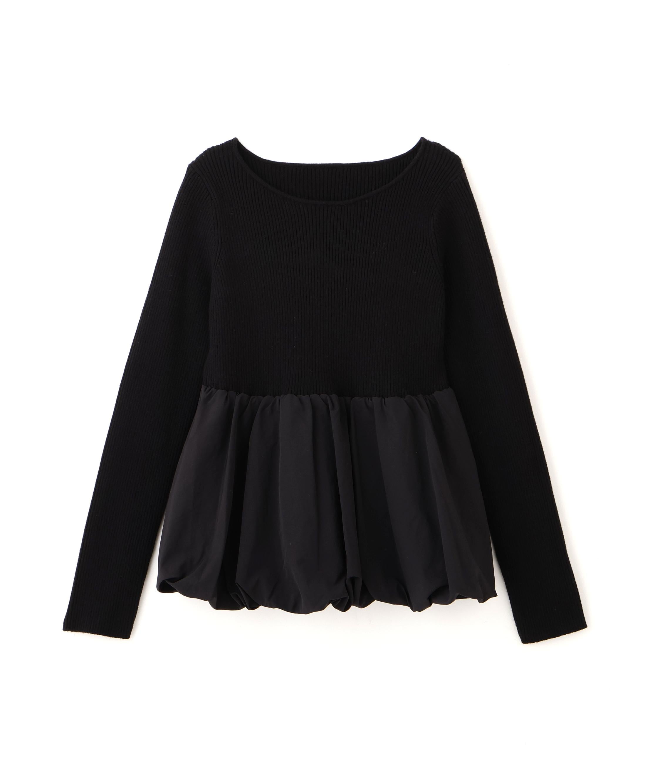 フ*ペ様 【新品】Balloon peplum Knit tops ブラック Peplum Balloon Knit