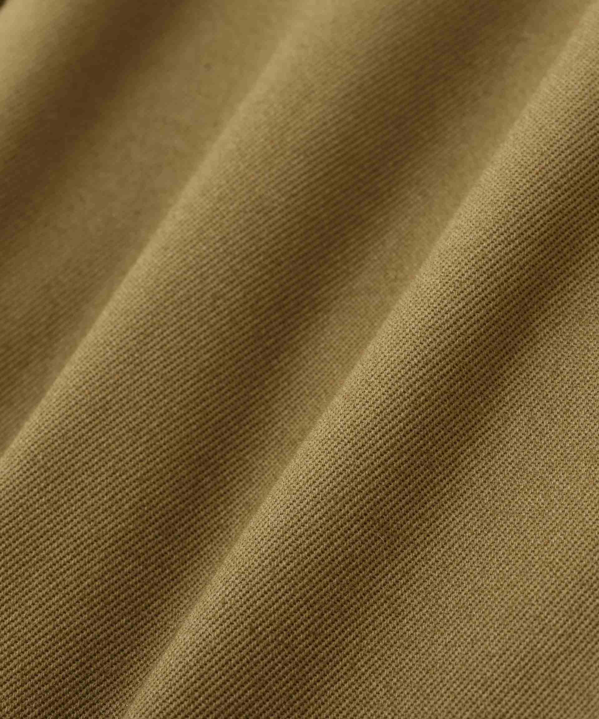 コットンツイルストレッチブルゾン ベージュ×ブラウン