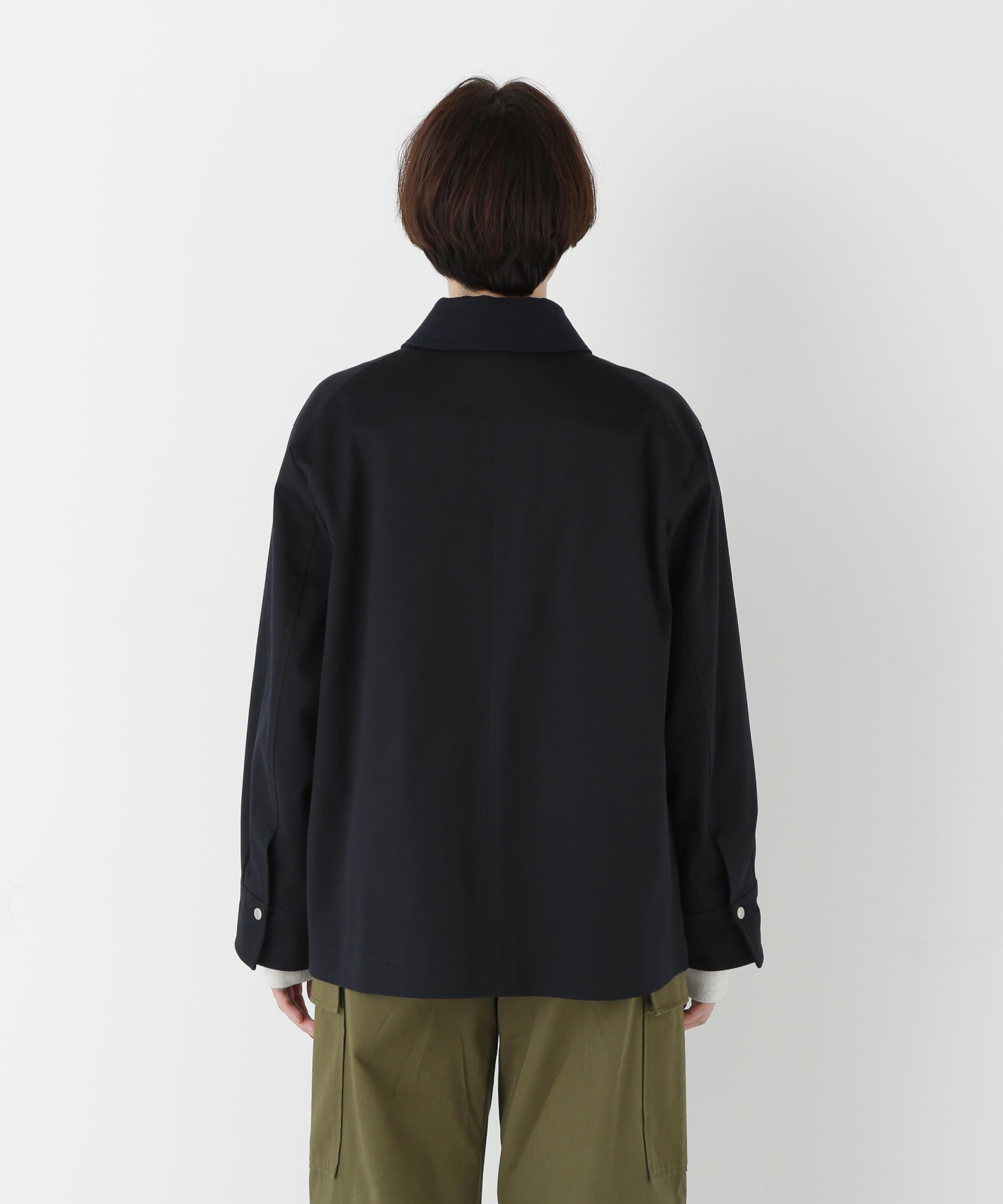 コットンツイルストレッチブルゾン ネイビー×ネイビー