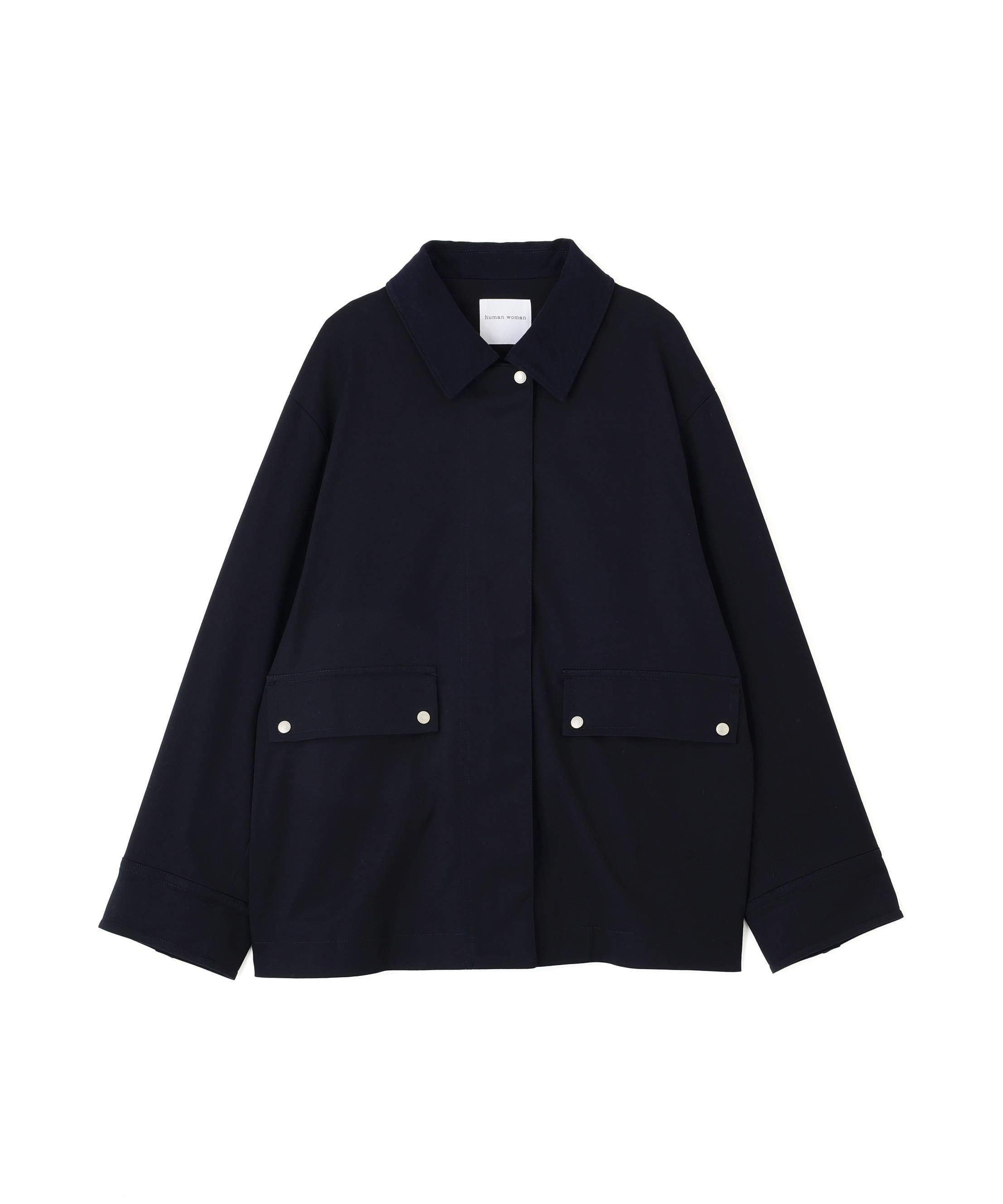 コットンツイルストレッチブルゾン ネイビー×ネイビー