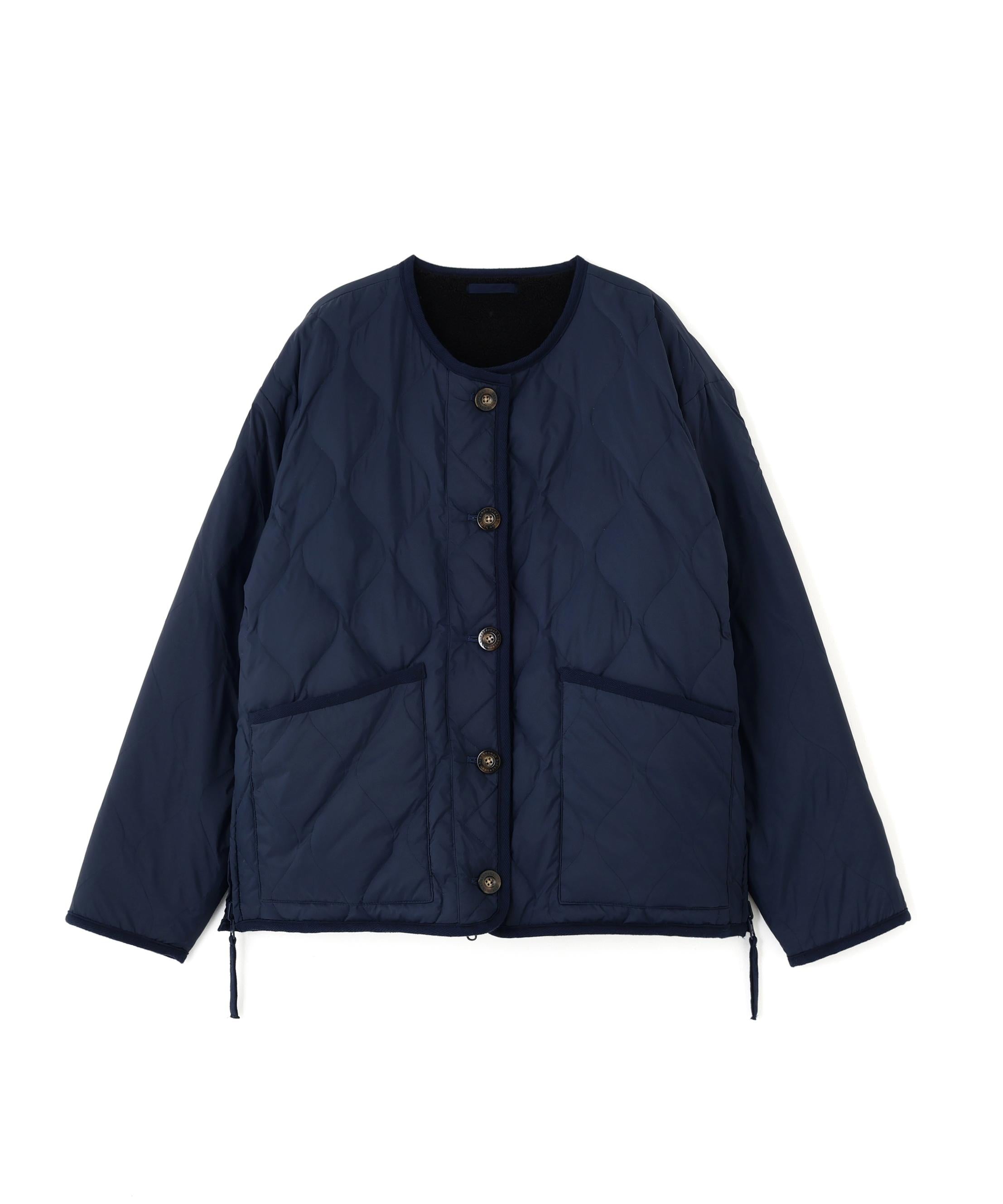 リバーシブルボアダウンブルゾン ダークネイビー×ブラック
