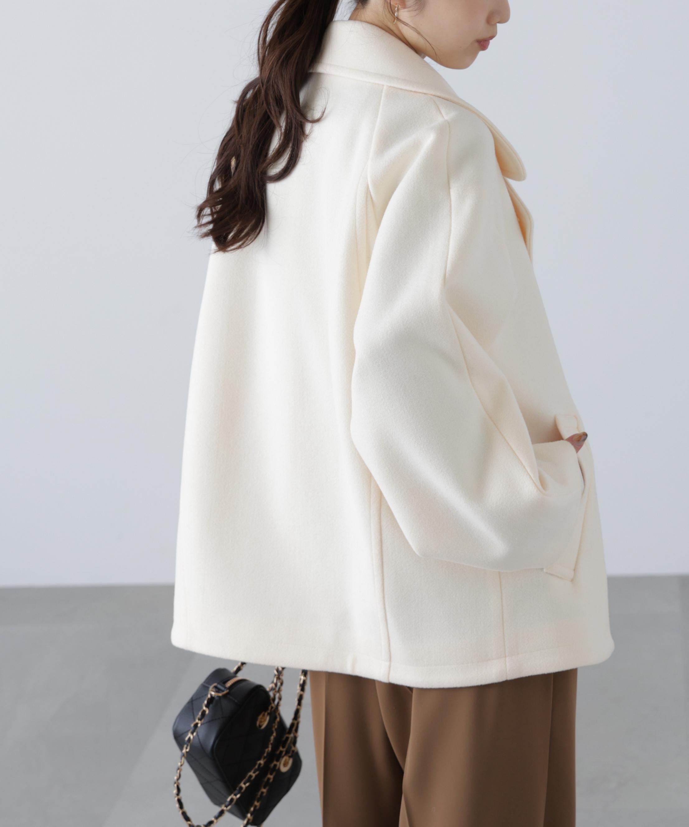 ミドル丈オーバーピーコート〈MFM〉 アイボリー