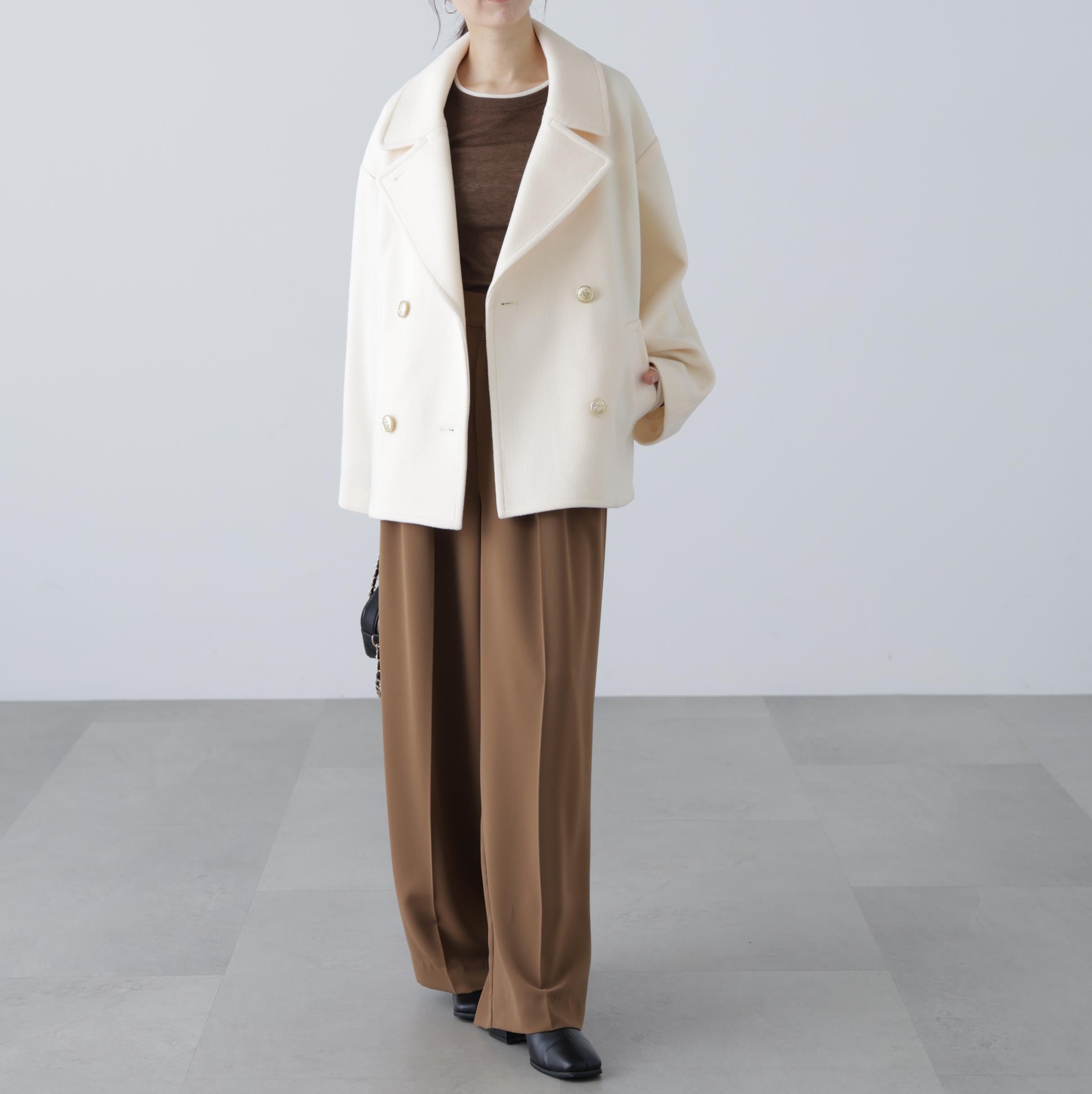 ミドル丈オーバーピーコート〈MFM〉 アイボリー