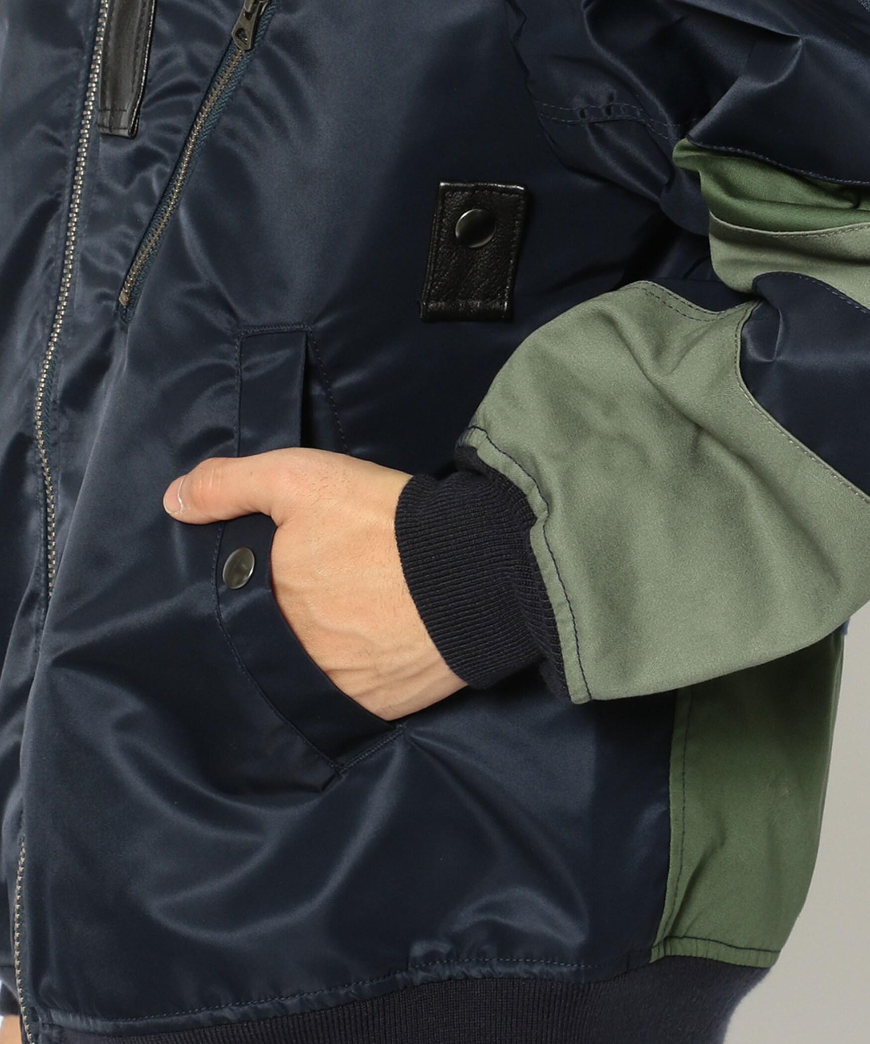 >ET>O G>ADE/レトログレード OVE> >EMAKE MA-1 オーバーリメイクMA-1 ネイビー