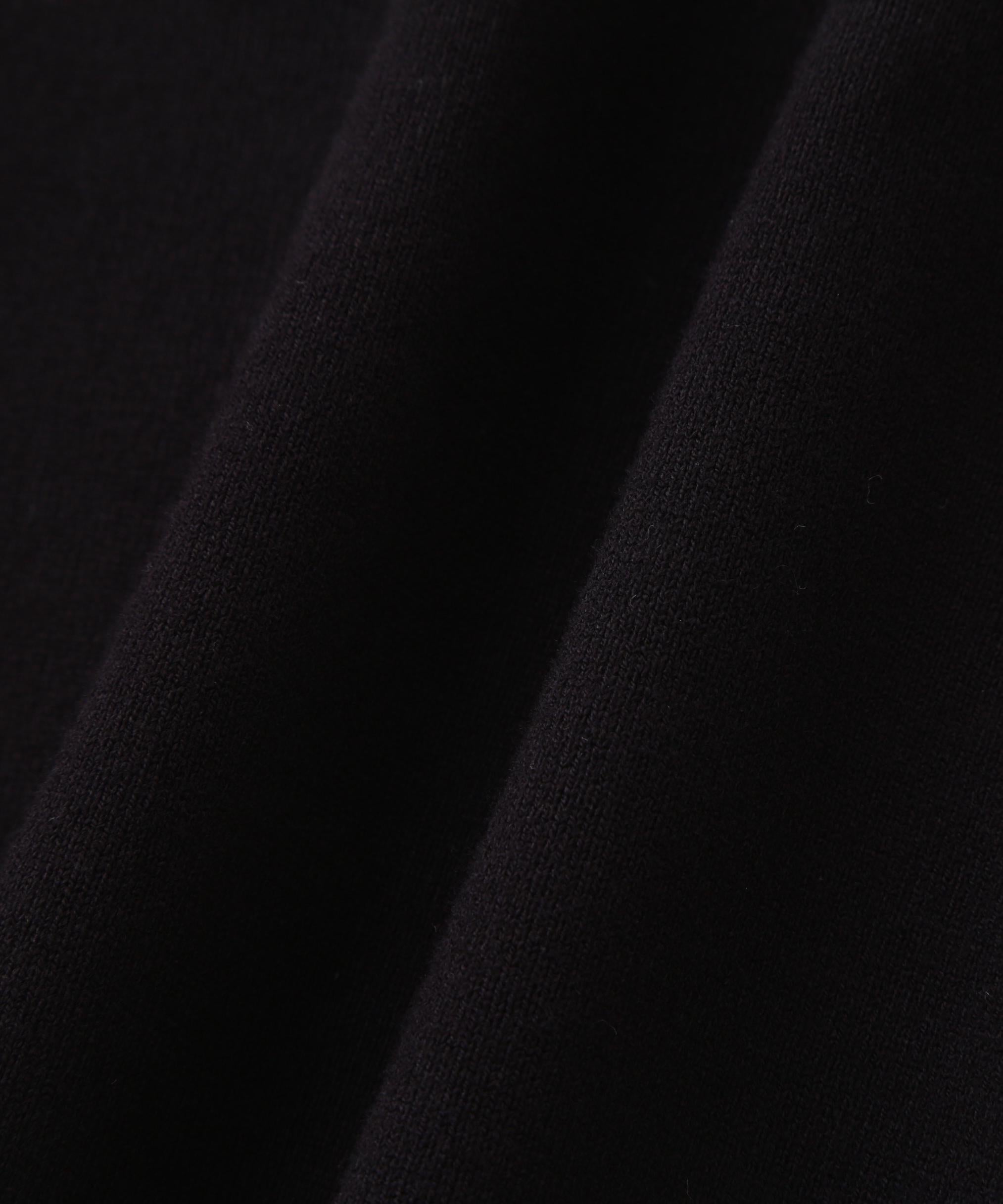 ◆レーヨン混ハイゲージクルーネックプルオーバー ブラック