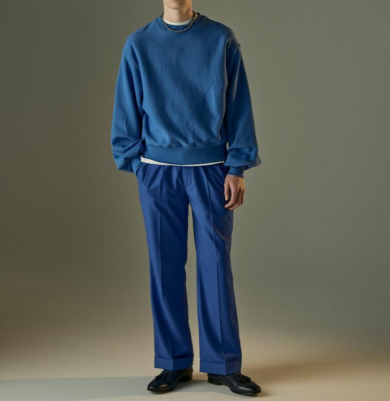 Toironier/トワロニエ/PLAIN SWEAT SHIRTS ブルー