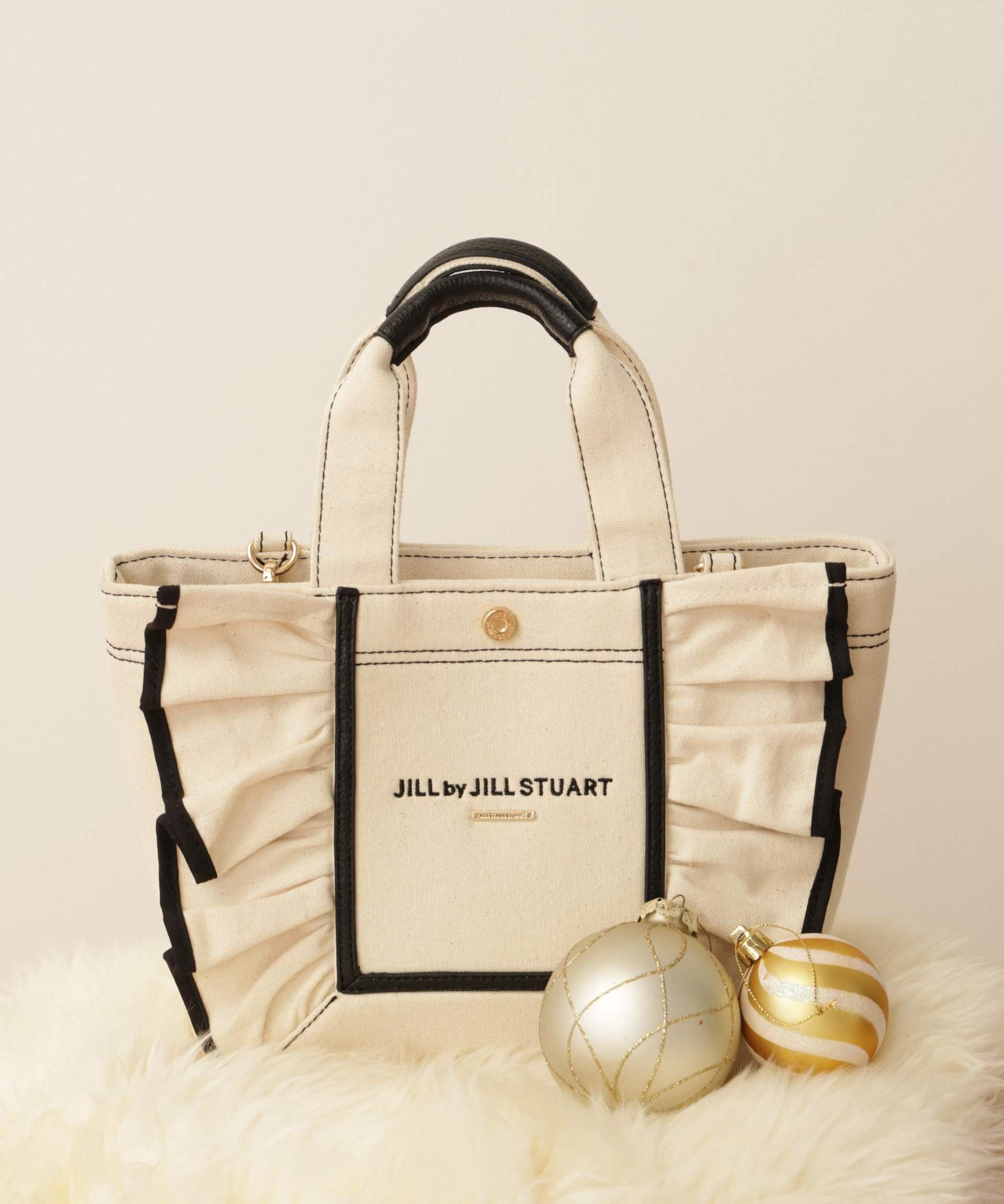 フレームフリルトート ホワイト