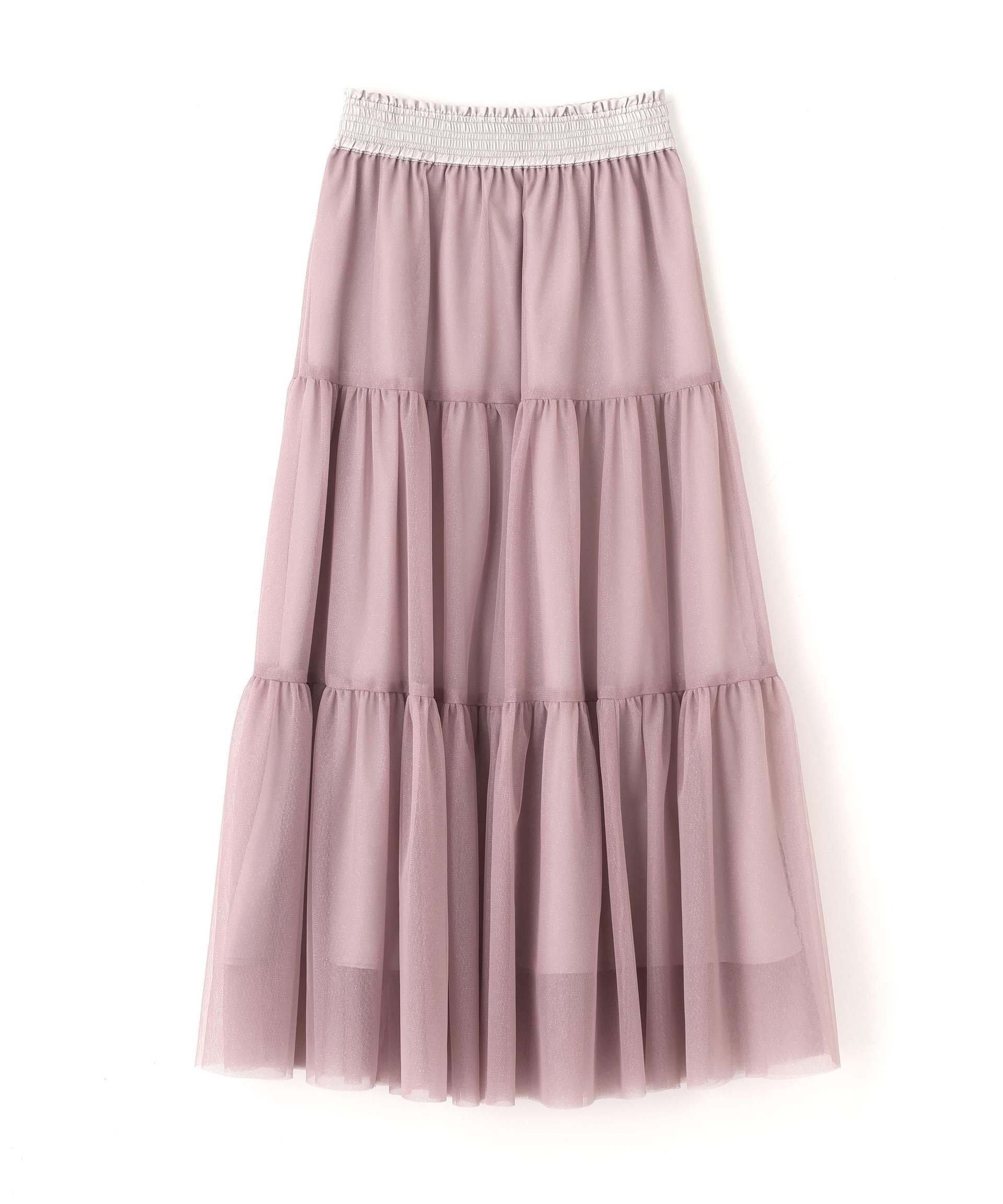 ラメチュールティアードスカート ピンク