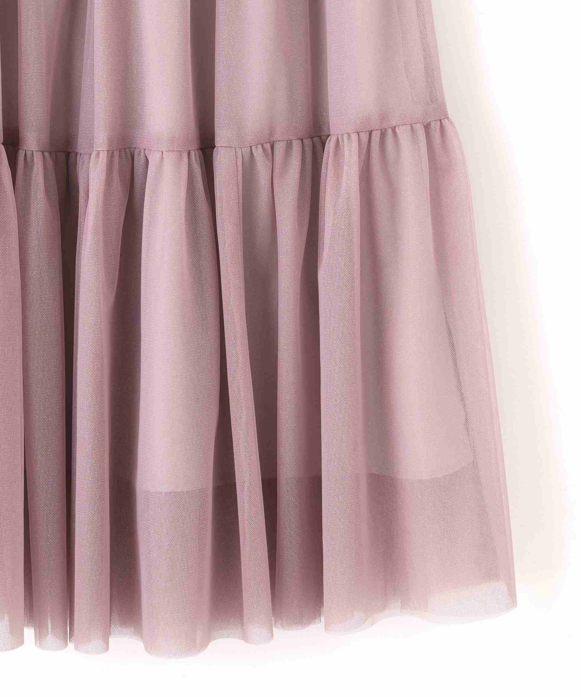 ラメチュールティアードスカート ピンク