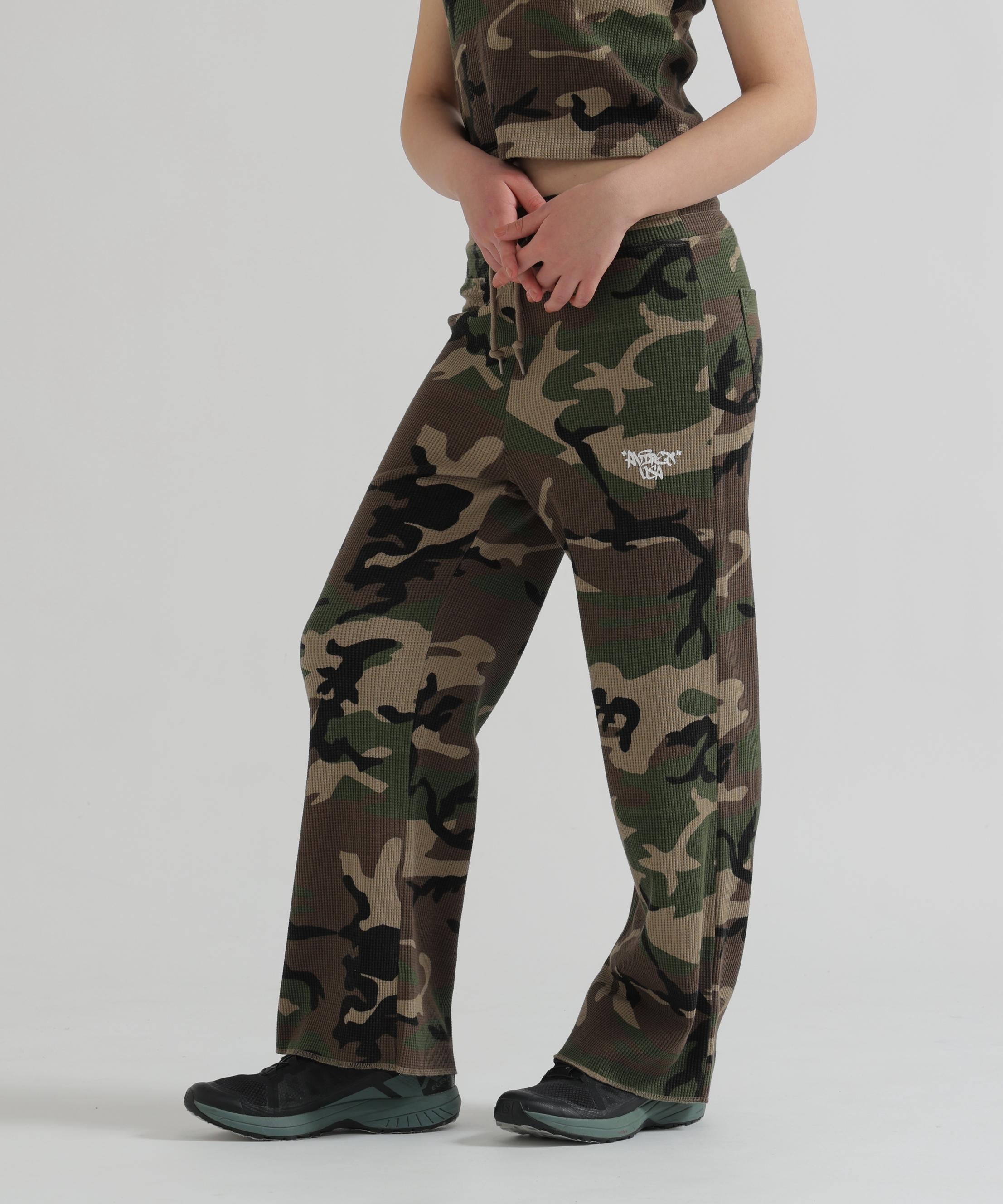 《直営店限定》CAMO WAFFLE PANTS オリーブカモ1
