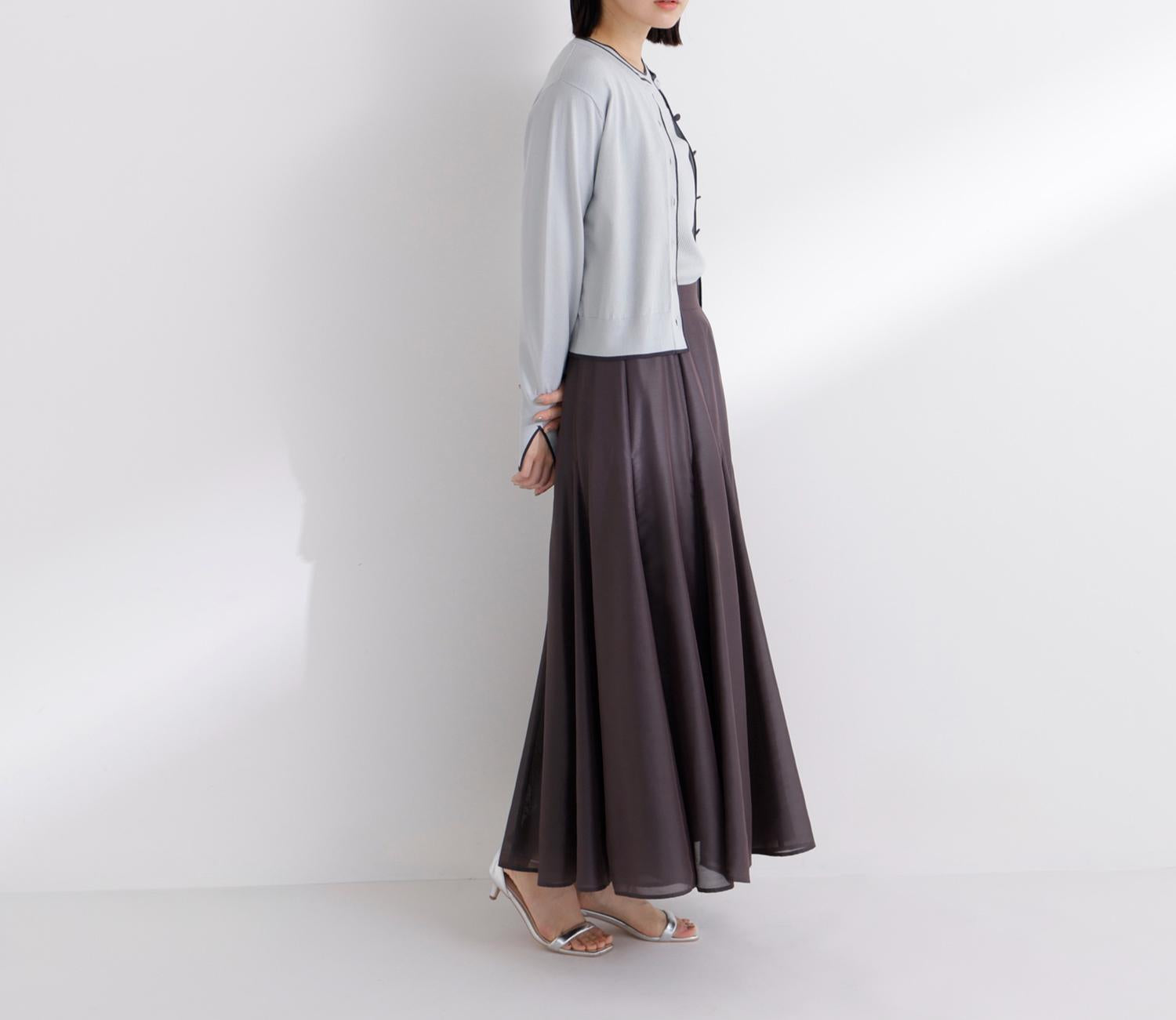 シャイニーシアーボイルスカート チャコール1