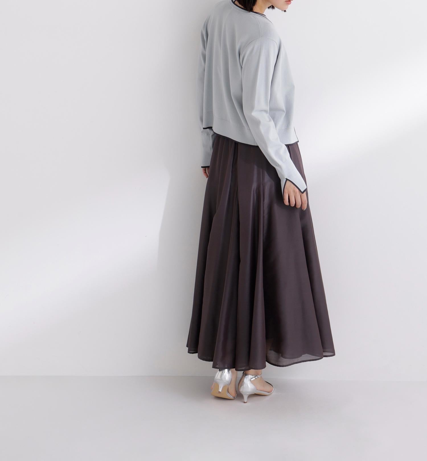 シャイニーシアーボイルスカート チャコール1