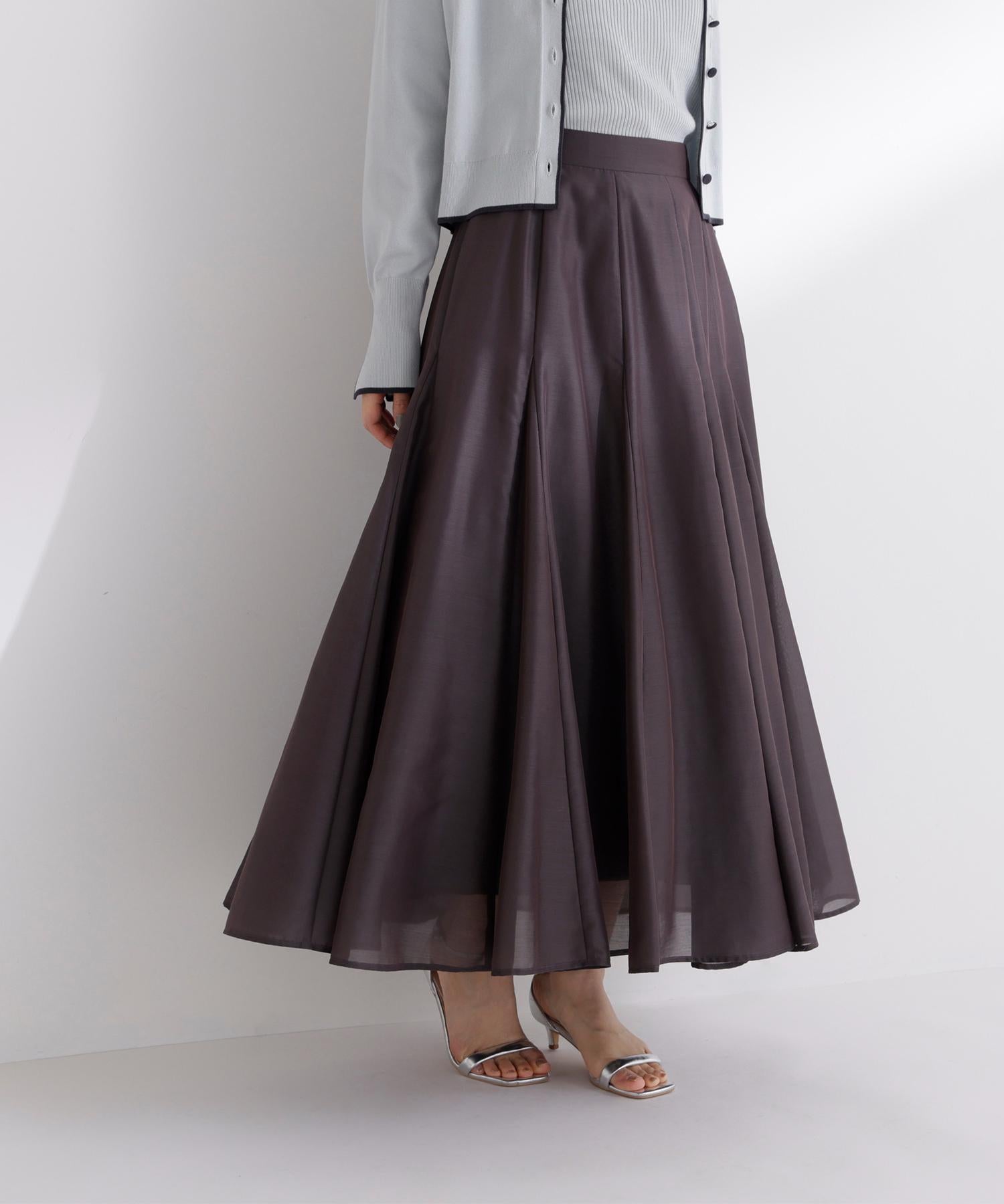 シャイニーシアーボイルスカート チャコール1