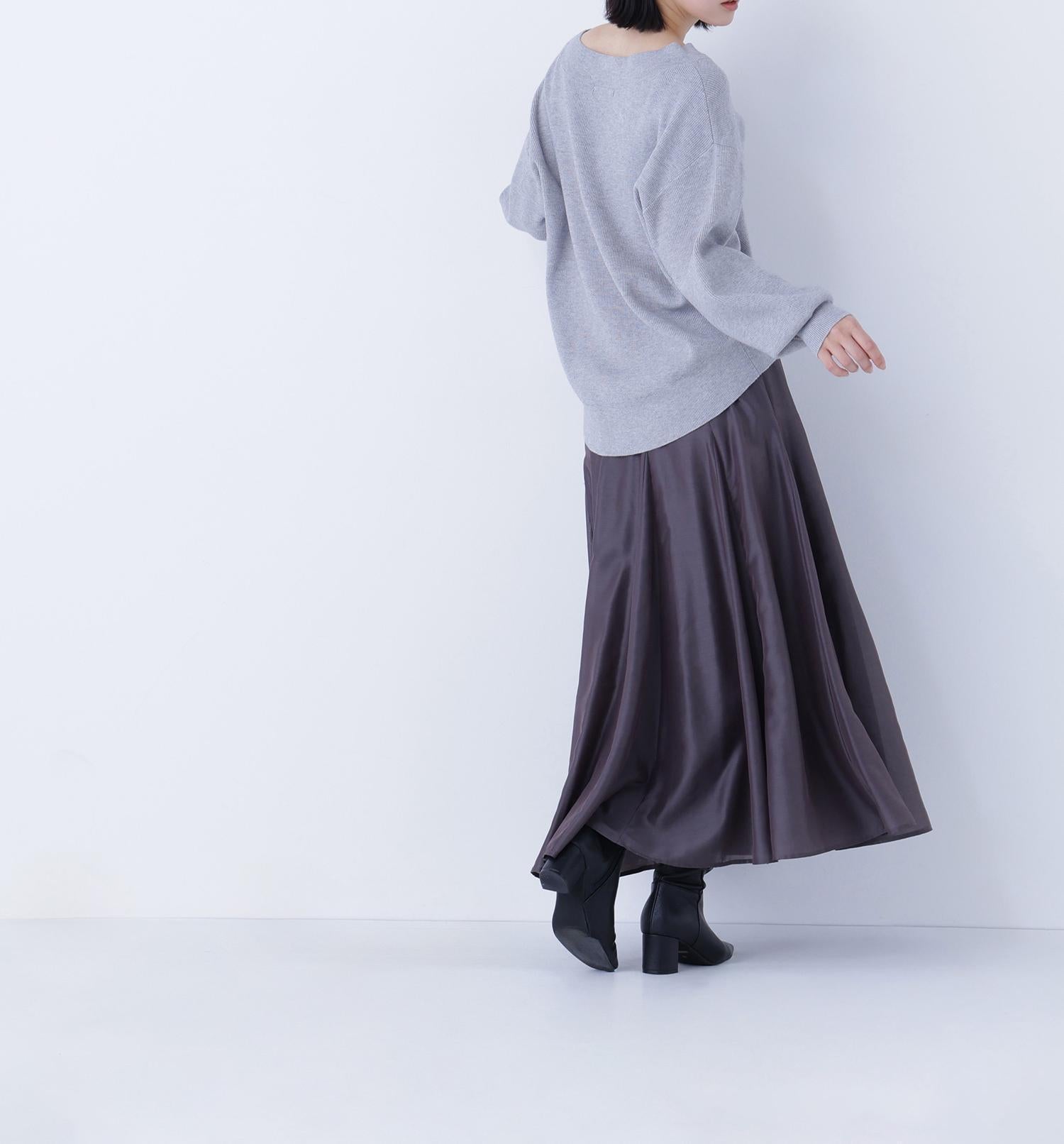 シャイニーシアーボイルスカート チャコール1