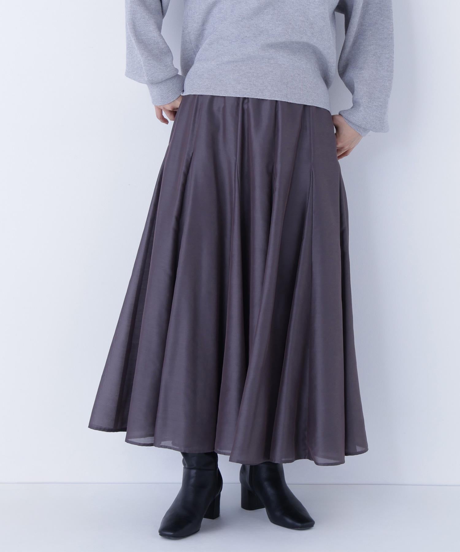 シャイニーシアーボイルスカート チャコール1