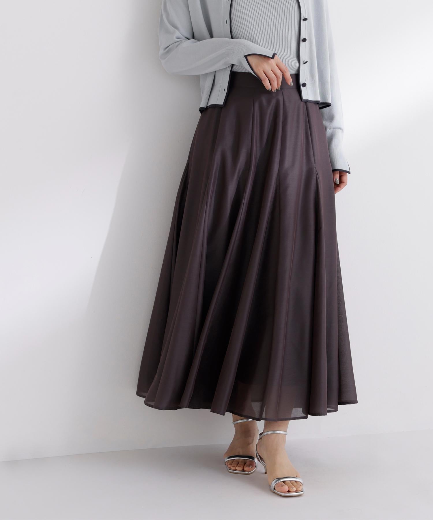 シャイニーシアーボイルスカート チャコール1