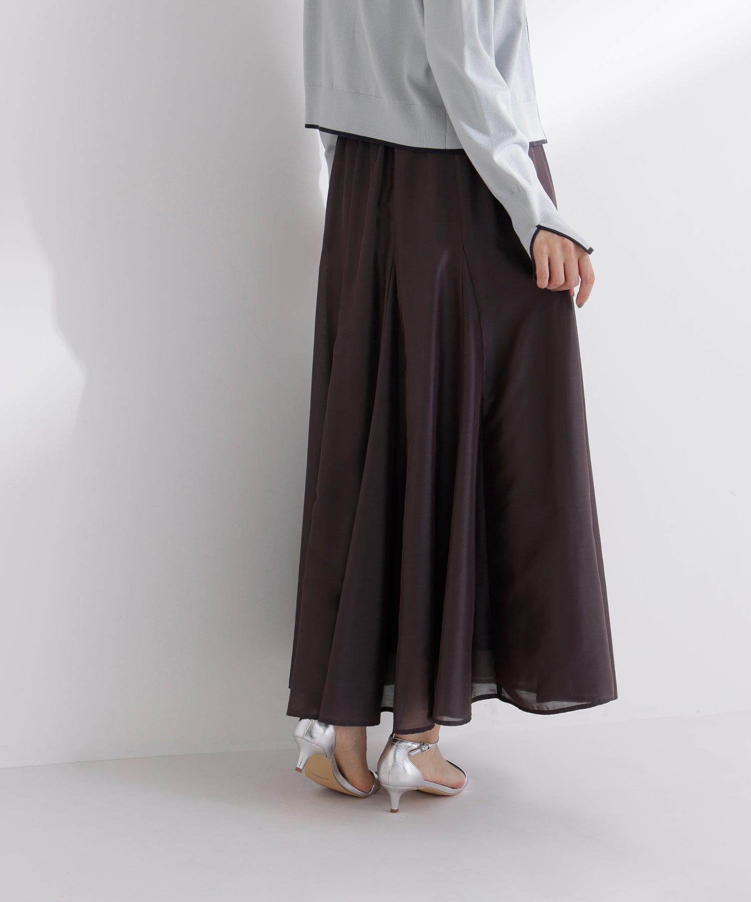 シャイニーシアーボイルスカート チャコール1