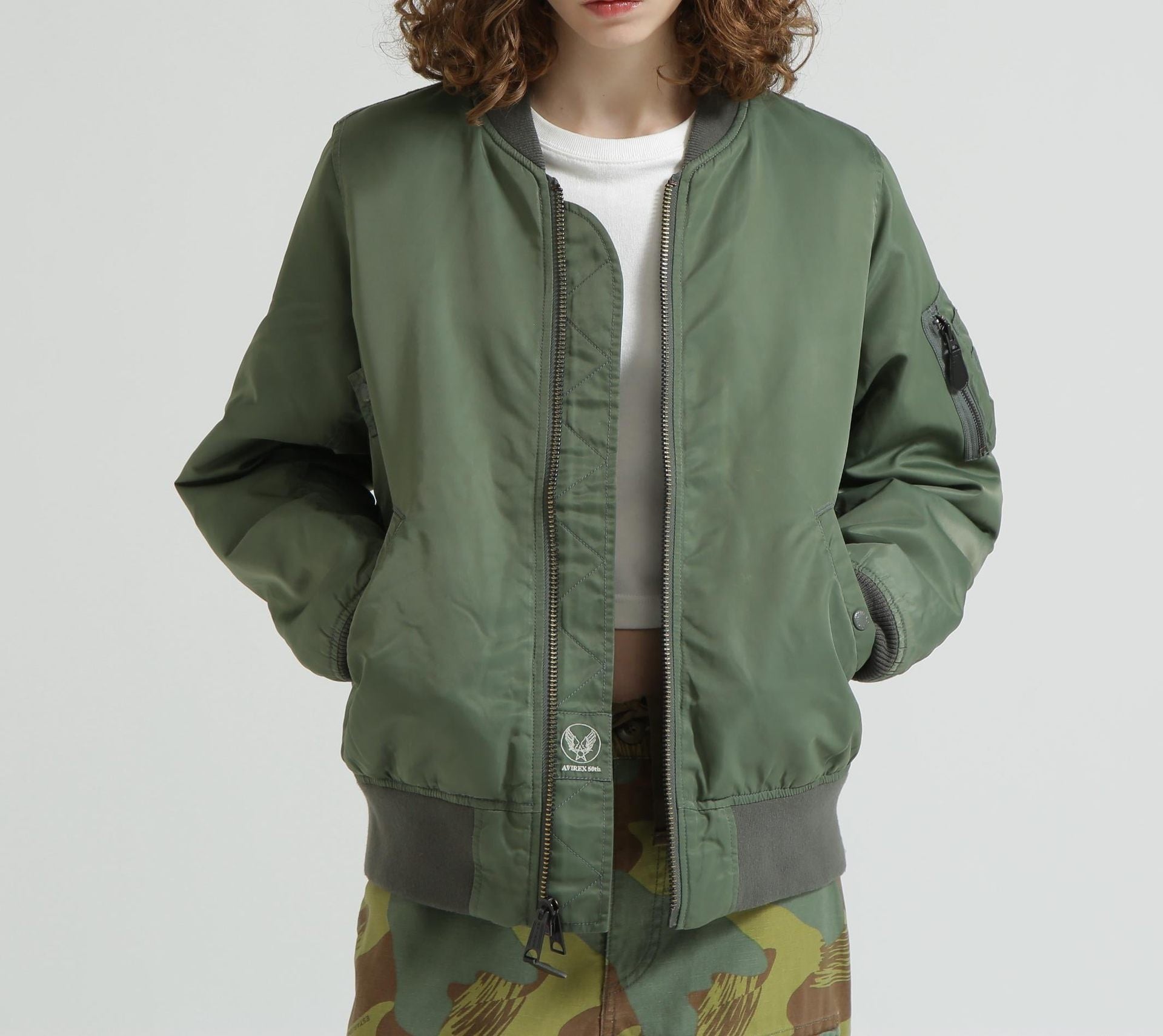 《WOMAN/直営店限定》WASHED MA-1 FLYING TIGE>S セージ1