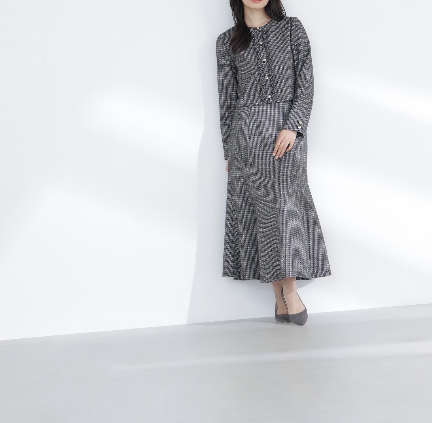 スプリングツイード SETUP スカート クロ系2