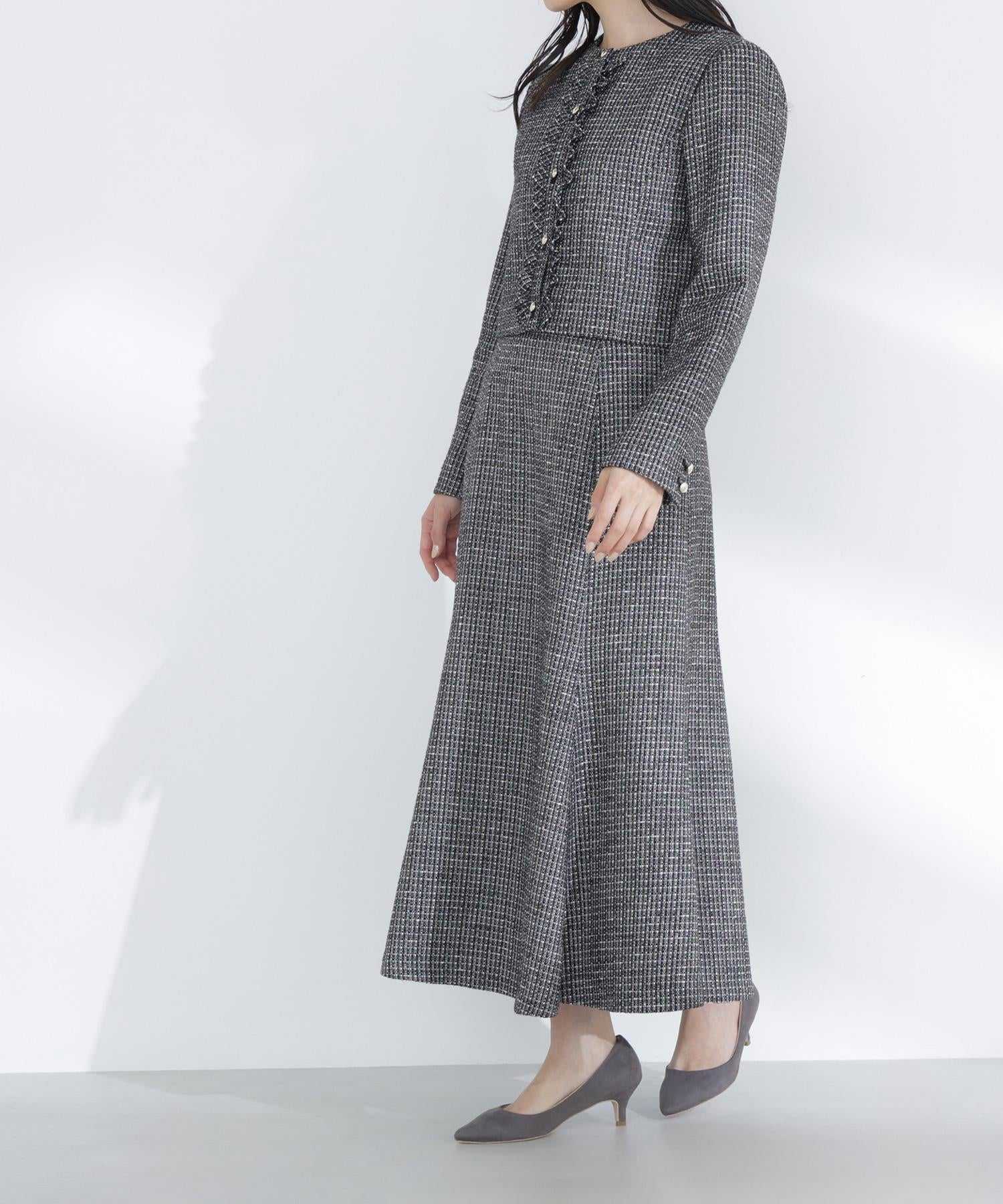 スプリングツイード SETUP スカート クロ系2