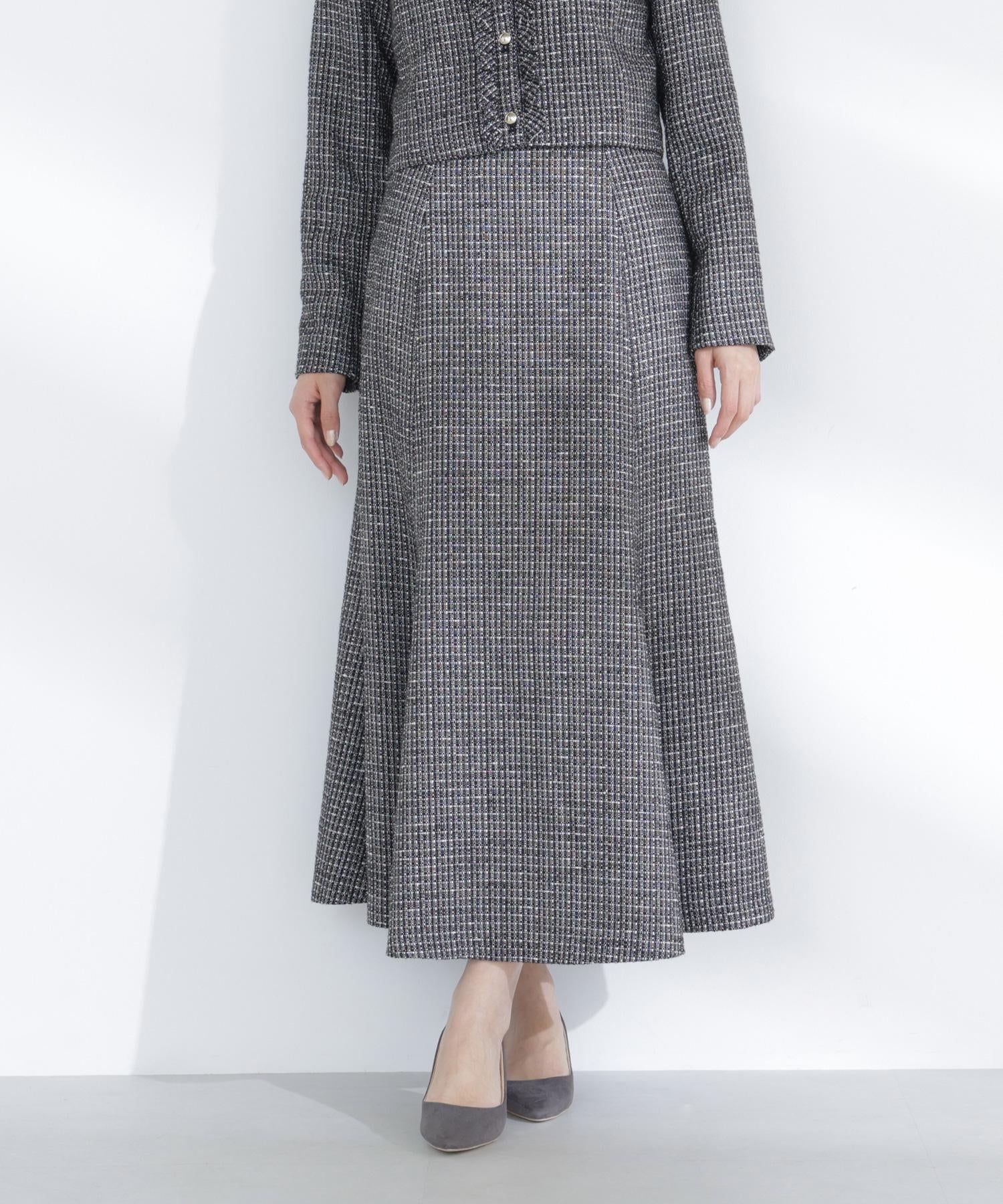スプリングツイード SETUP スカート クロ系2
