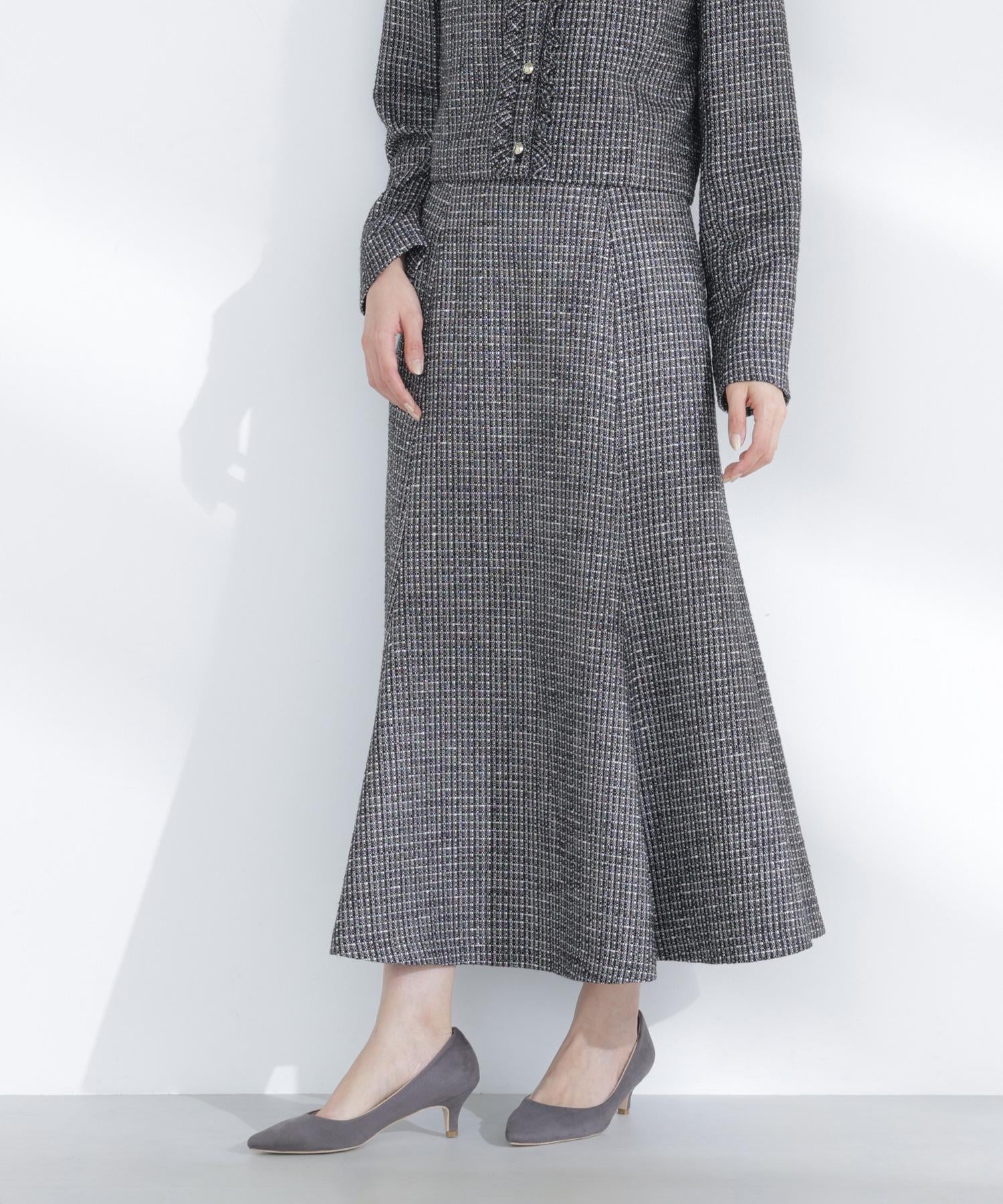 スプリングツイード SETUP スカート クロ系2