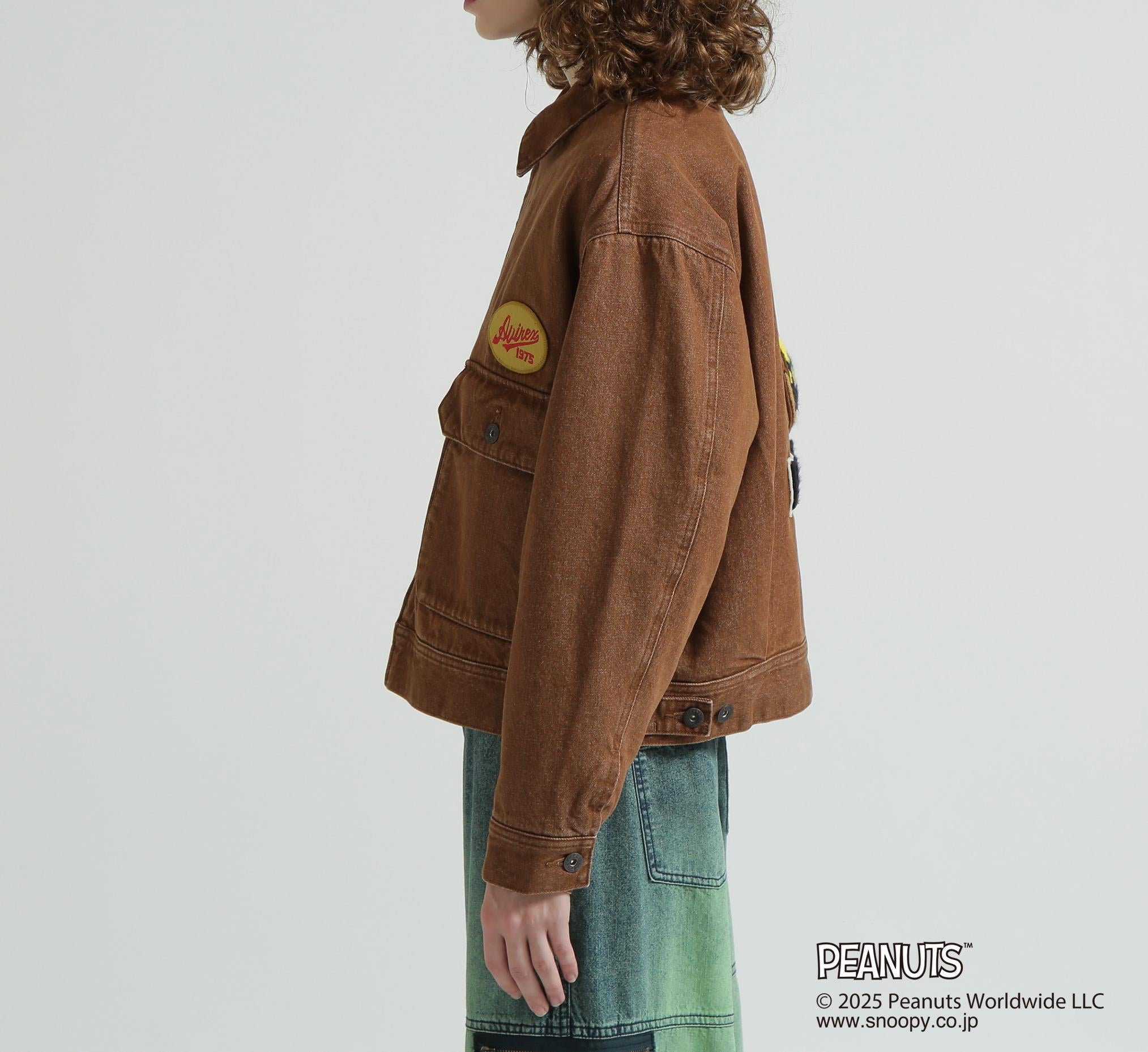 《AVIREX × PEANUTS》DENIM WORK JACKET / デニムワークジャケット / ピーナッツ / アヴィレックス ブラウン