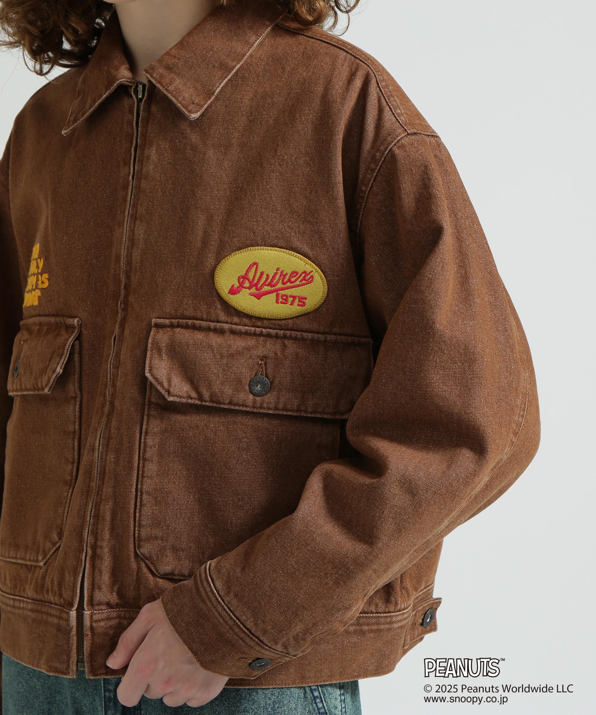 《AVIREX × PEANUTS》DENIM WORK JACKET / デニムワークジャケット / ピーナッツ / アヴィレックス ブラウン