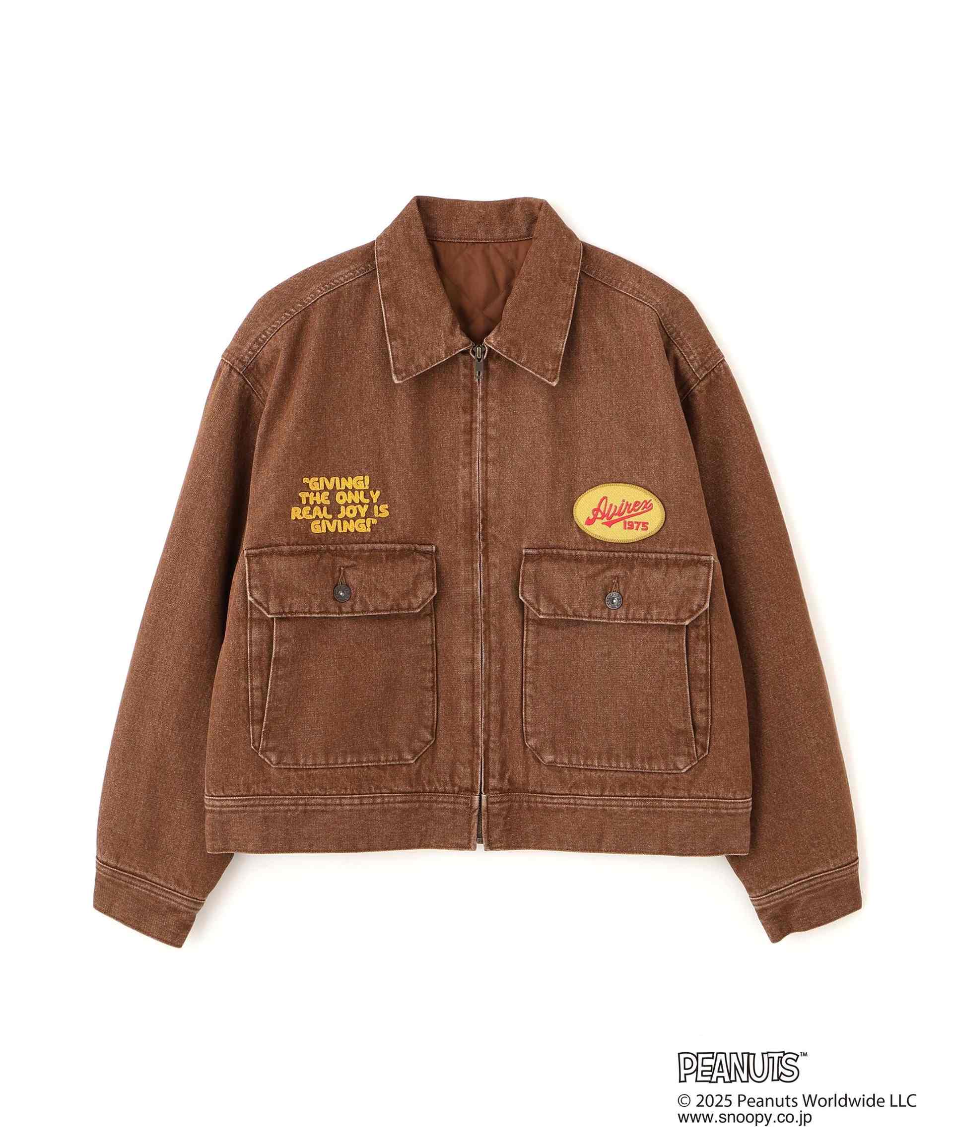 《AVIREX × PEANUTS》DENIM WORK JACKET / デニムワークジャケット / ピーナッツ / アヴィレックス ブラウン