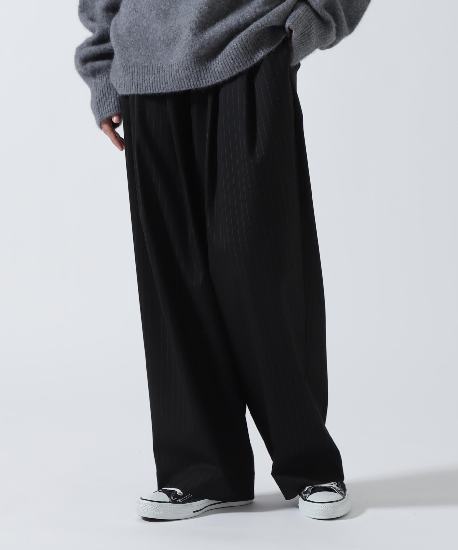 DROIT BELLO(ドロイトベロ)ストライプパンツ ブラック