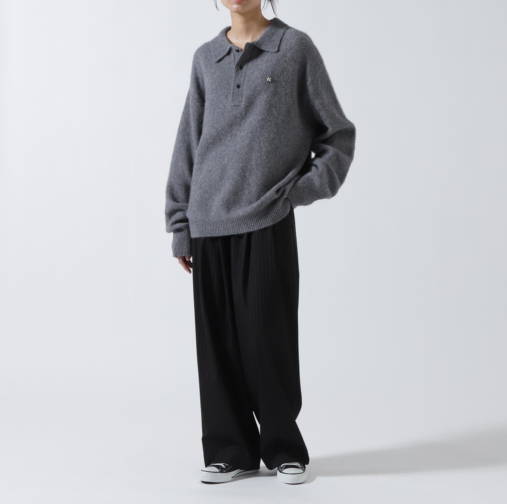 DROIT BELLO(ドロイトベロ)ストライプパンツ ブラック