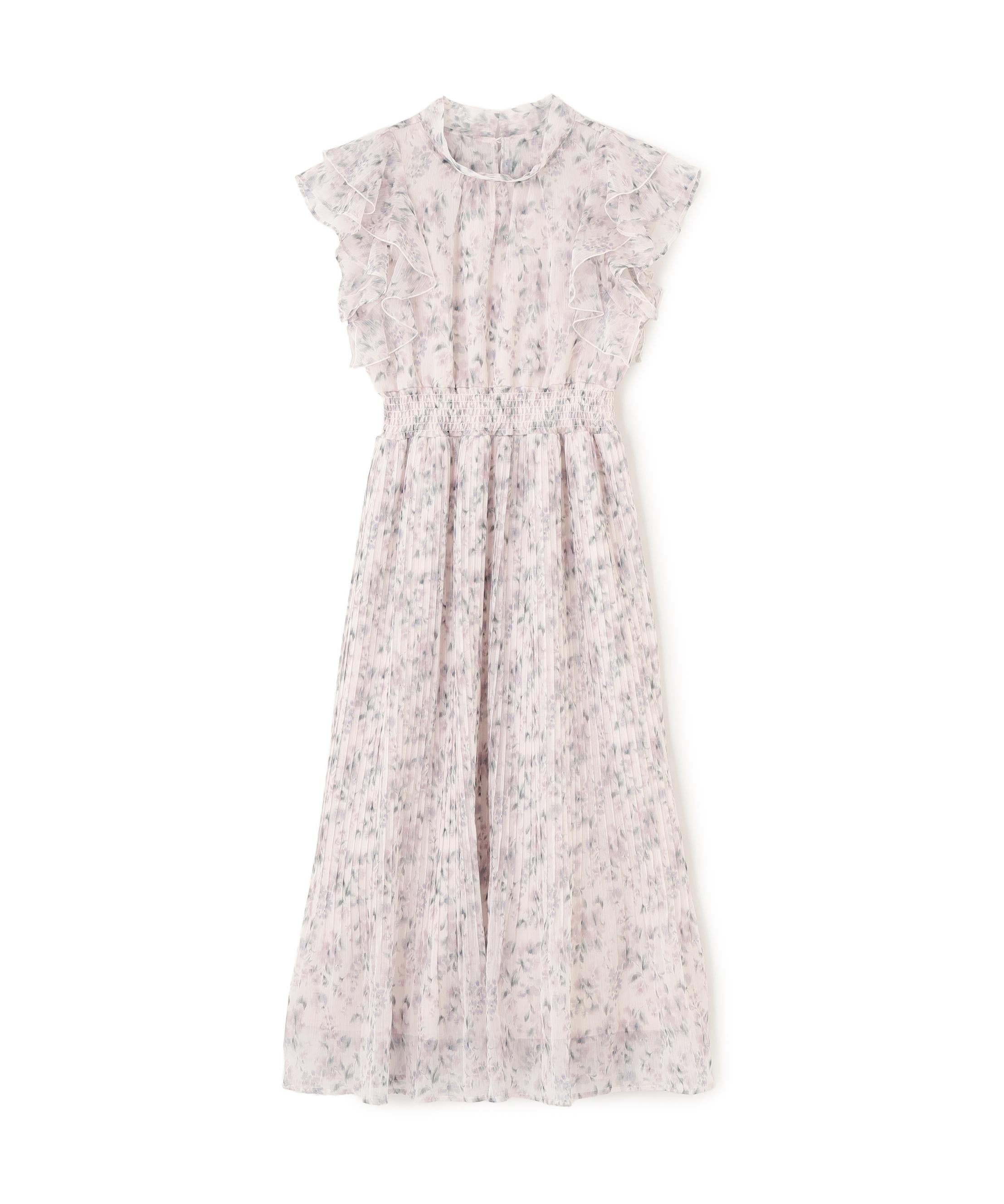 ぼかしフラワープリントワンピース ピンク1