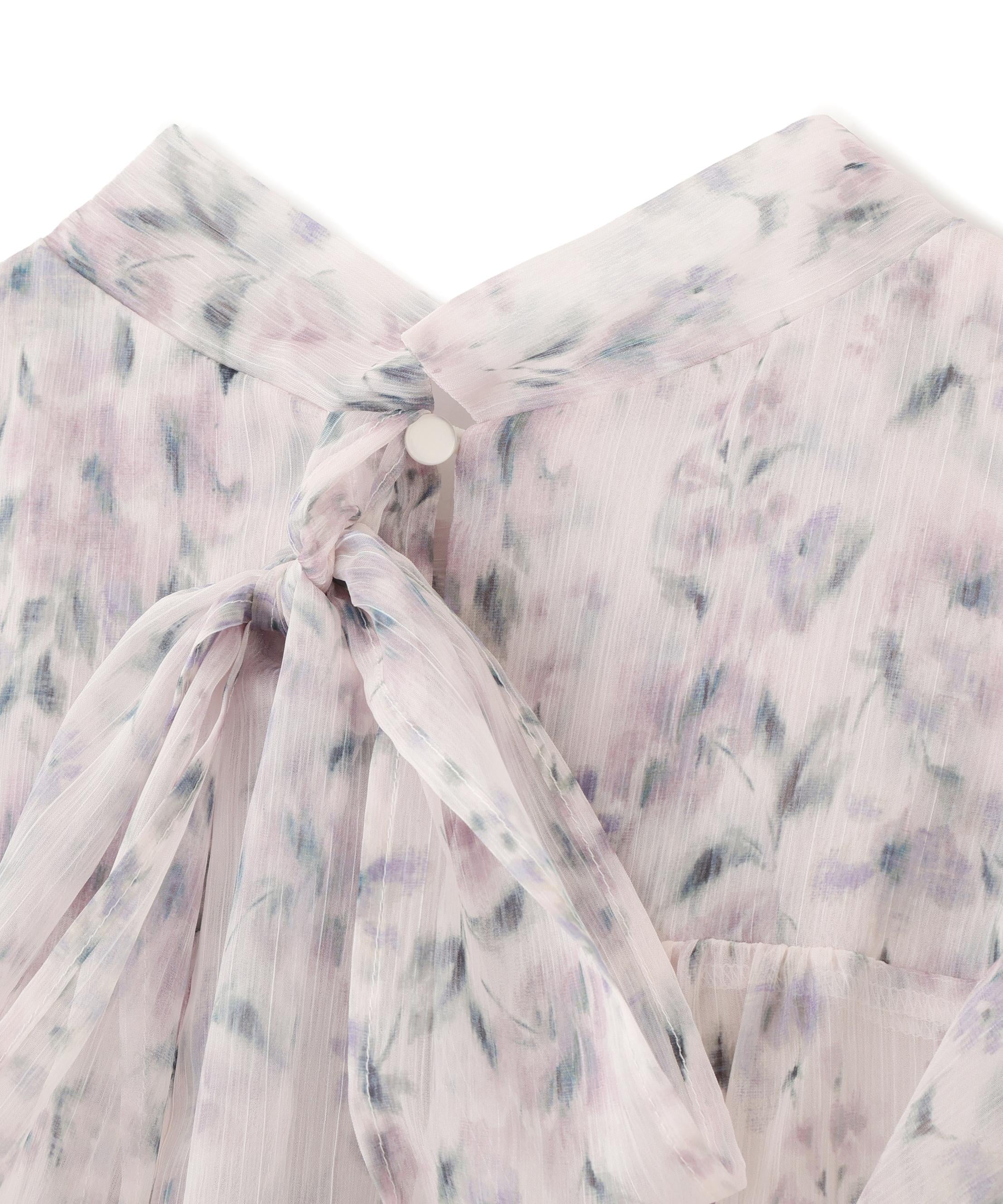 ぼかしフラワープリントワンピース ピンク1