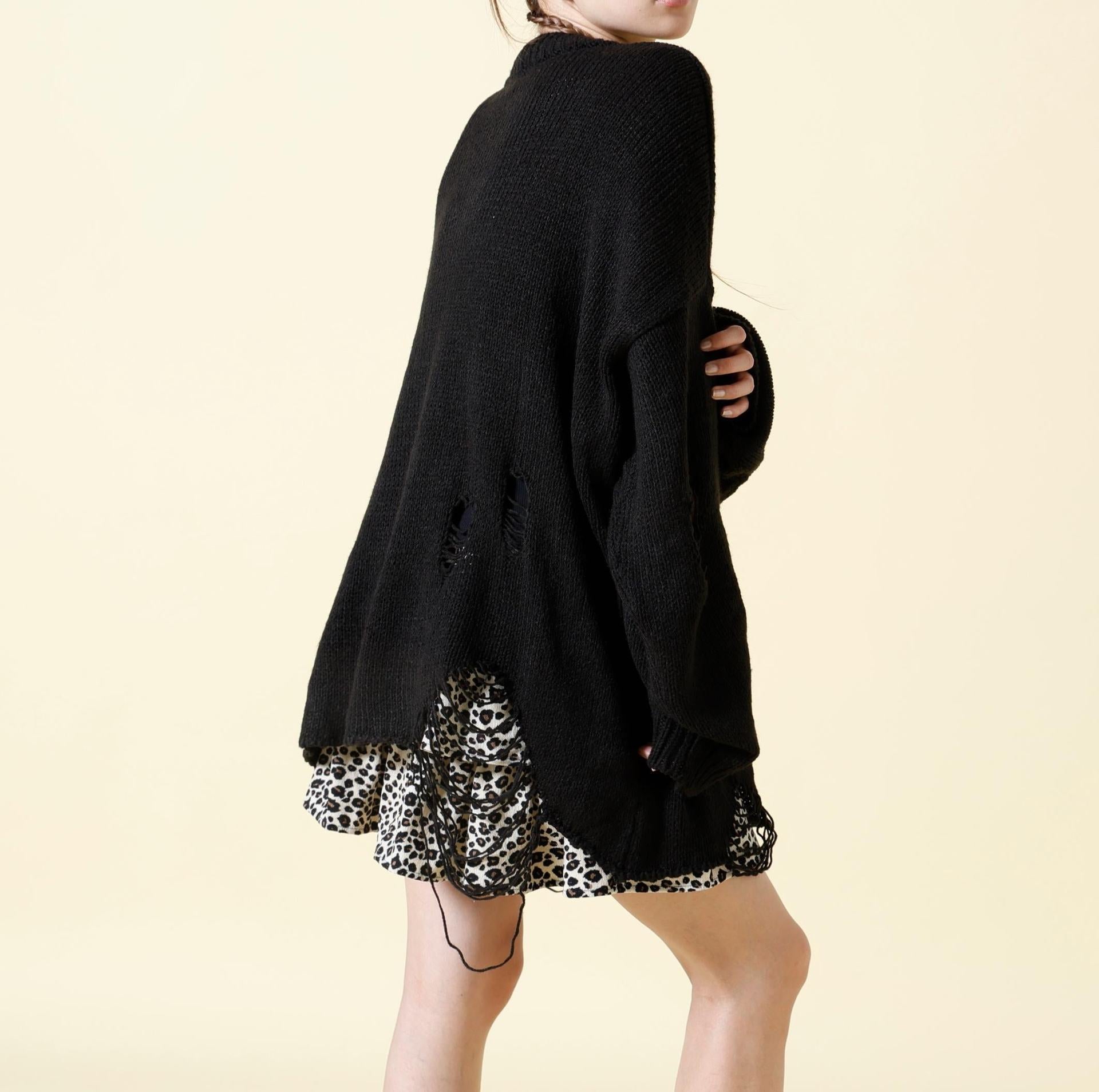 SIS/エスアイエス/Damage Knit ブラック