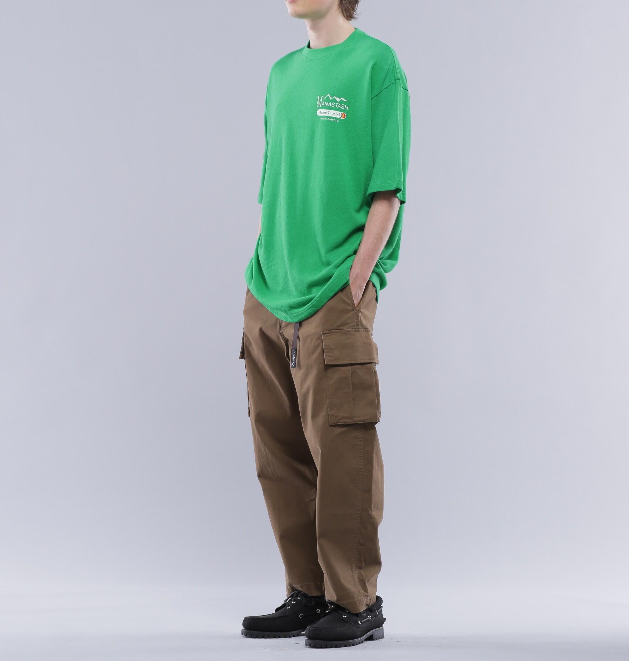 MANASTASH/マナスタッシュ/HEMP TEE TOU>/ヘンプツアーTシャツ グリーン