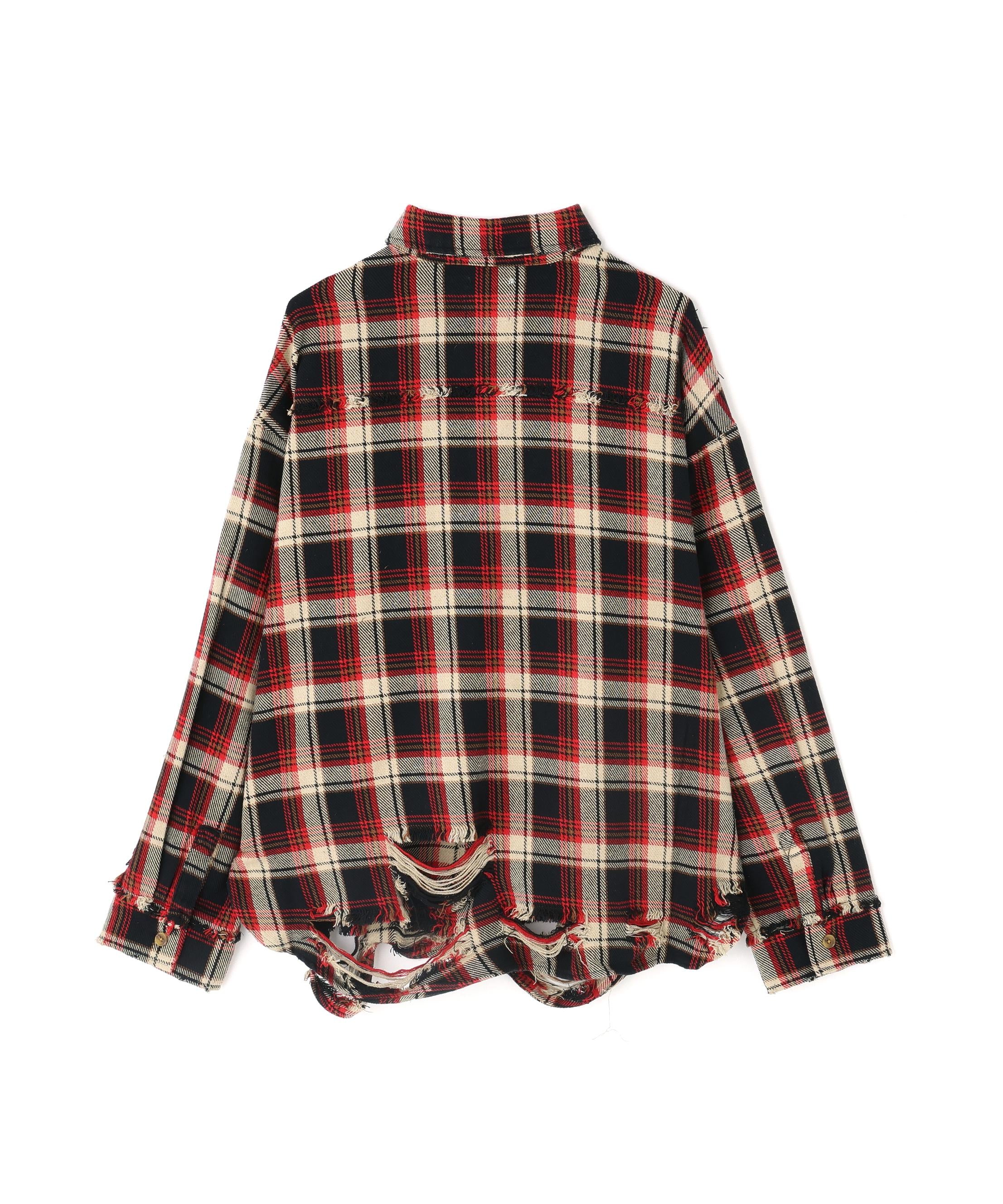 F><13NDS/フレンズ/PIGMENT CHECK SHI>T レッド