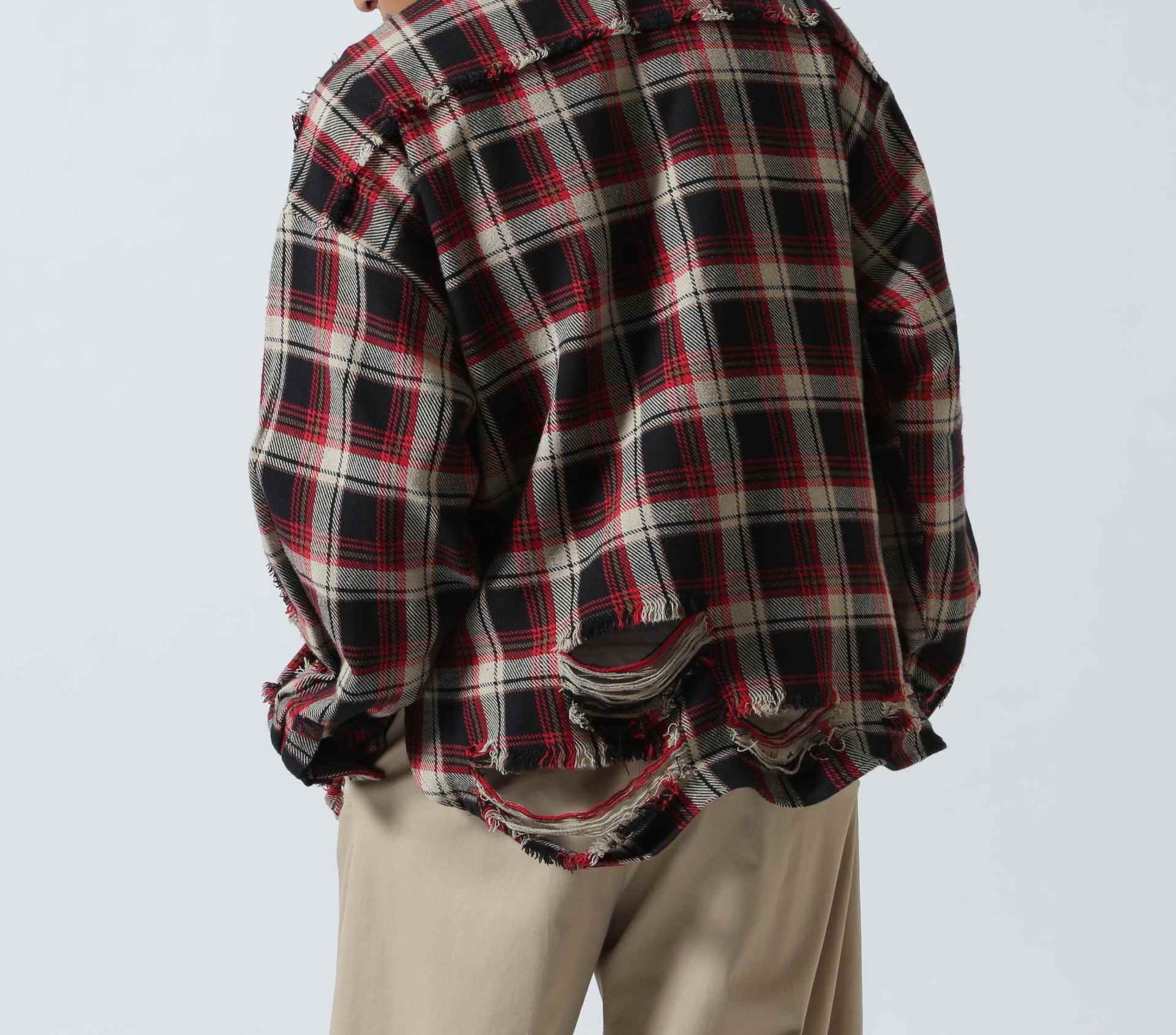 F><13NDS/フレンズ/PIGMENT CHECK SHI>T レッド