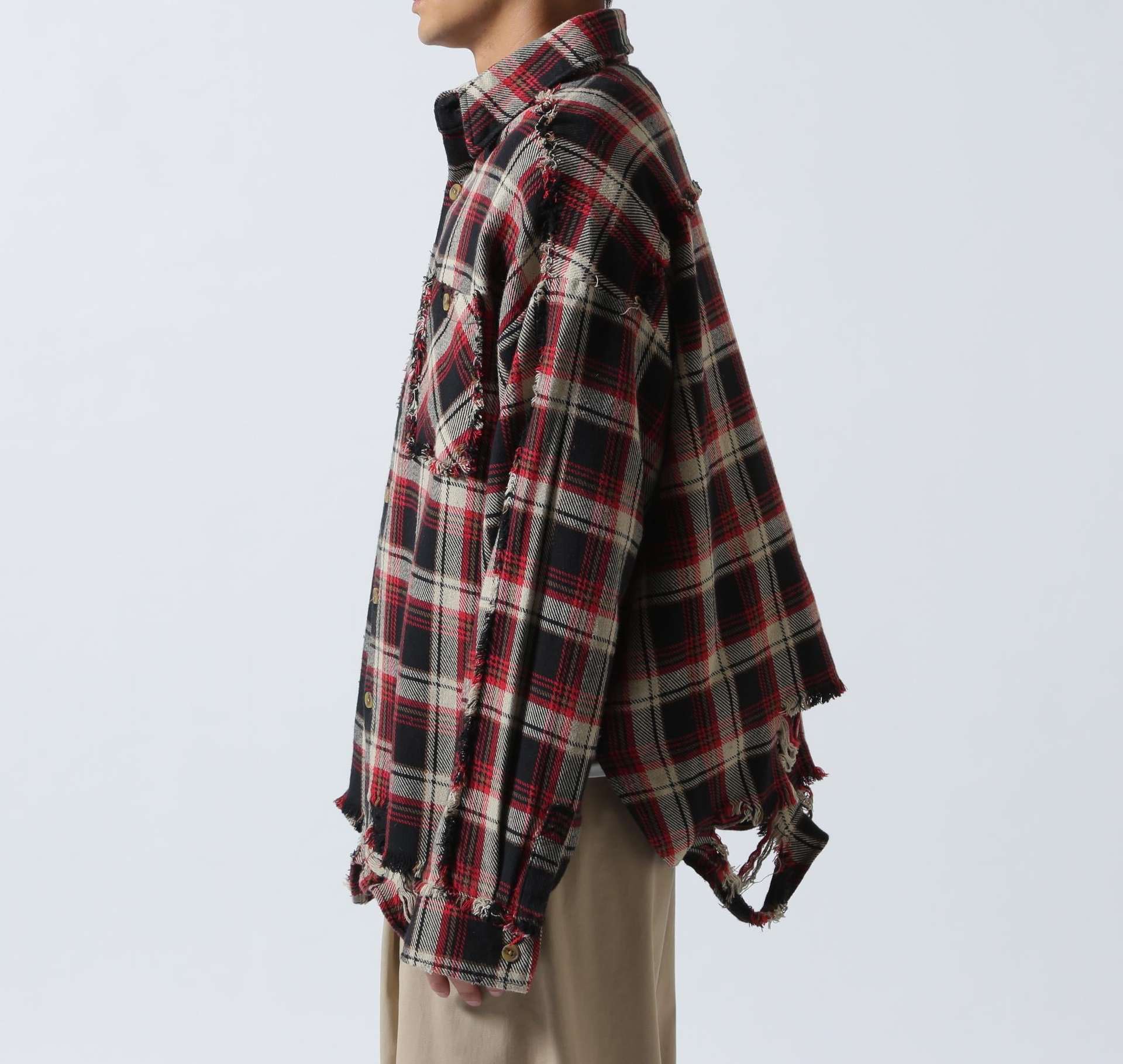 F><13NDS/フレンズ/PIGMENT CHECK SHI>T レッド