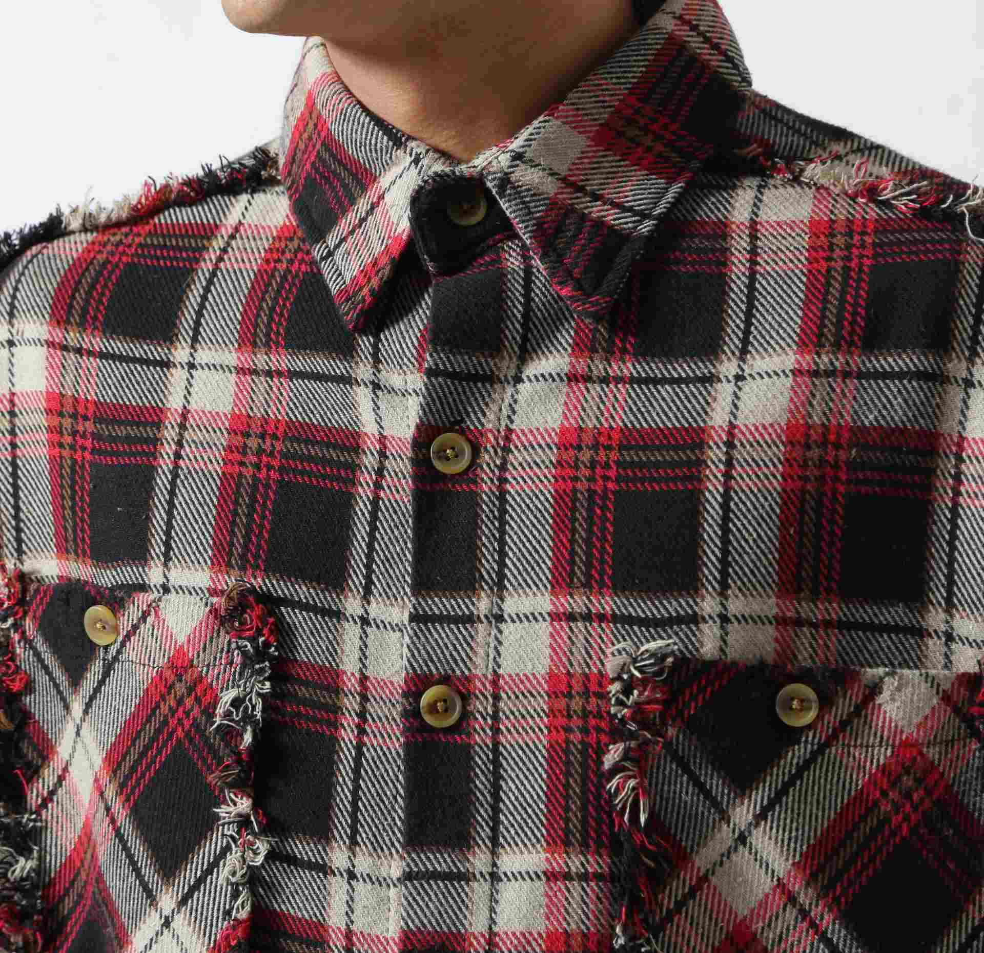 F><13NDS/フレンズ/PIGMENT CHECK SHI>T レッド