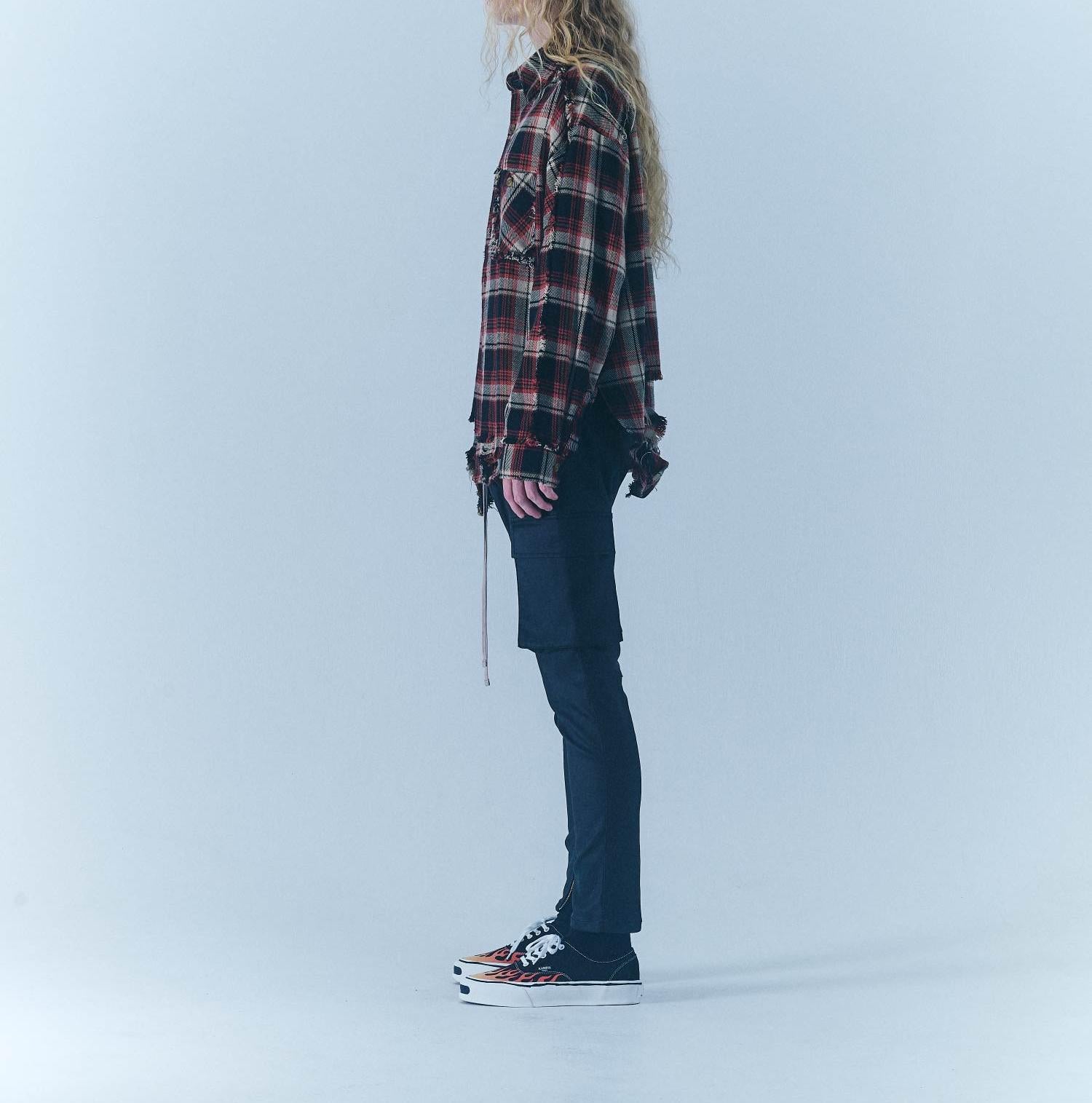 F><13NDS/フレンズ/PIGMENT CHECK SHI>T レッド