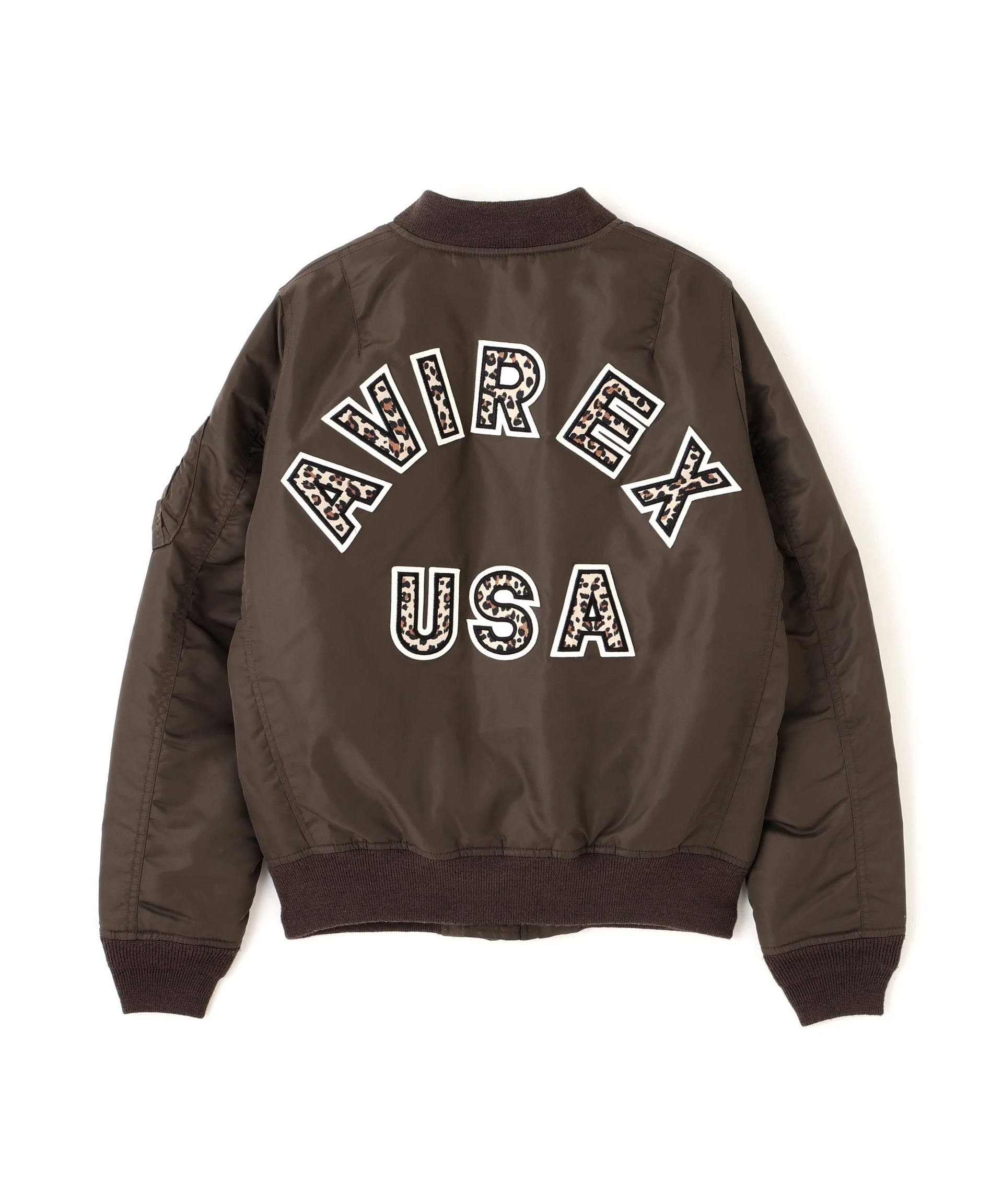 《WOMAN》LEOPARD LOGO MA-1 ブラウン