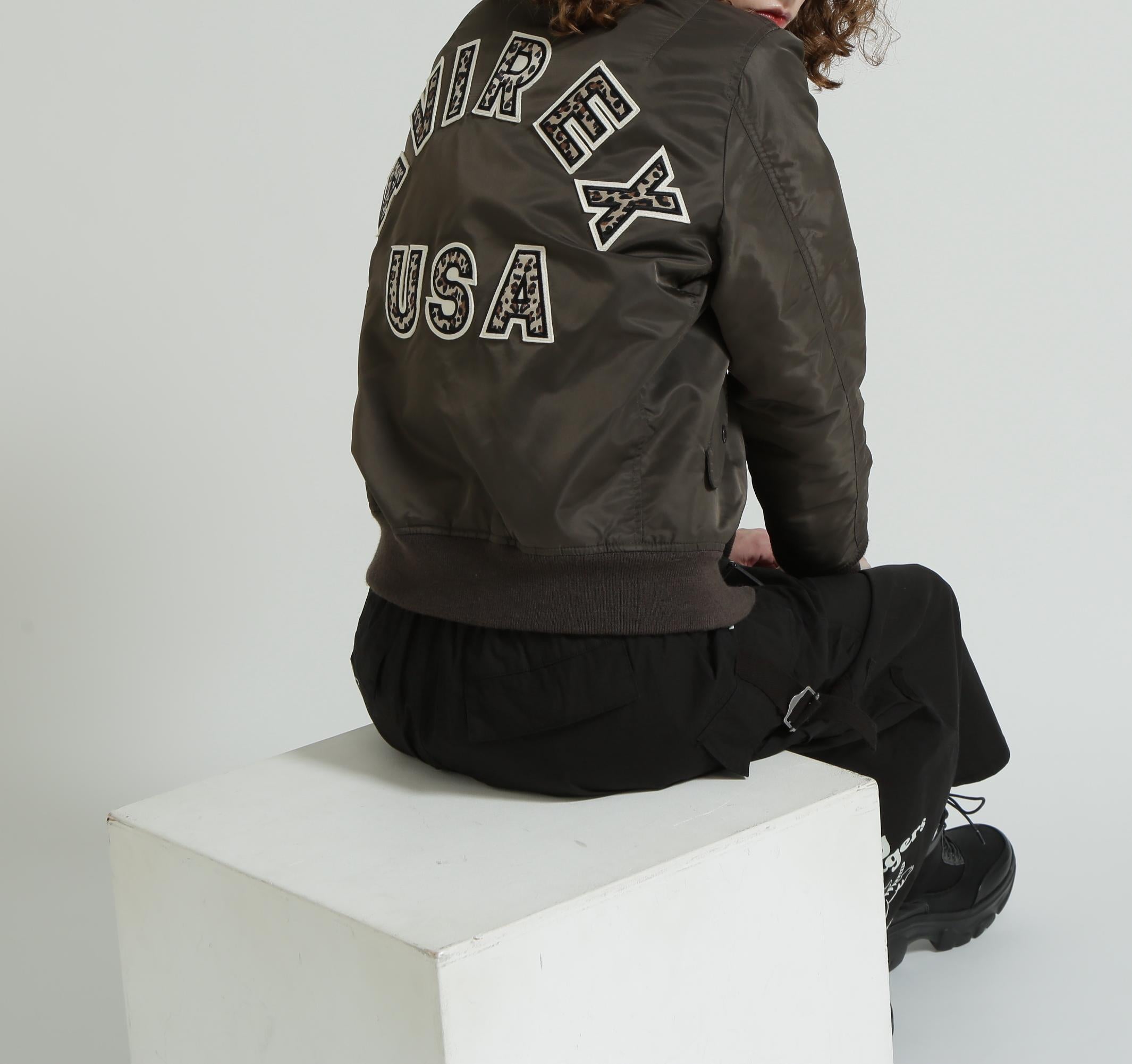 《WOMAN》LEOPARD LOGO MA-1 ブラウン