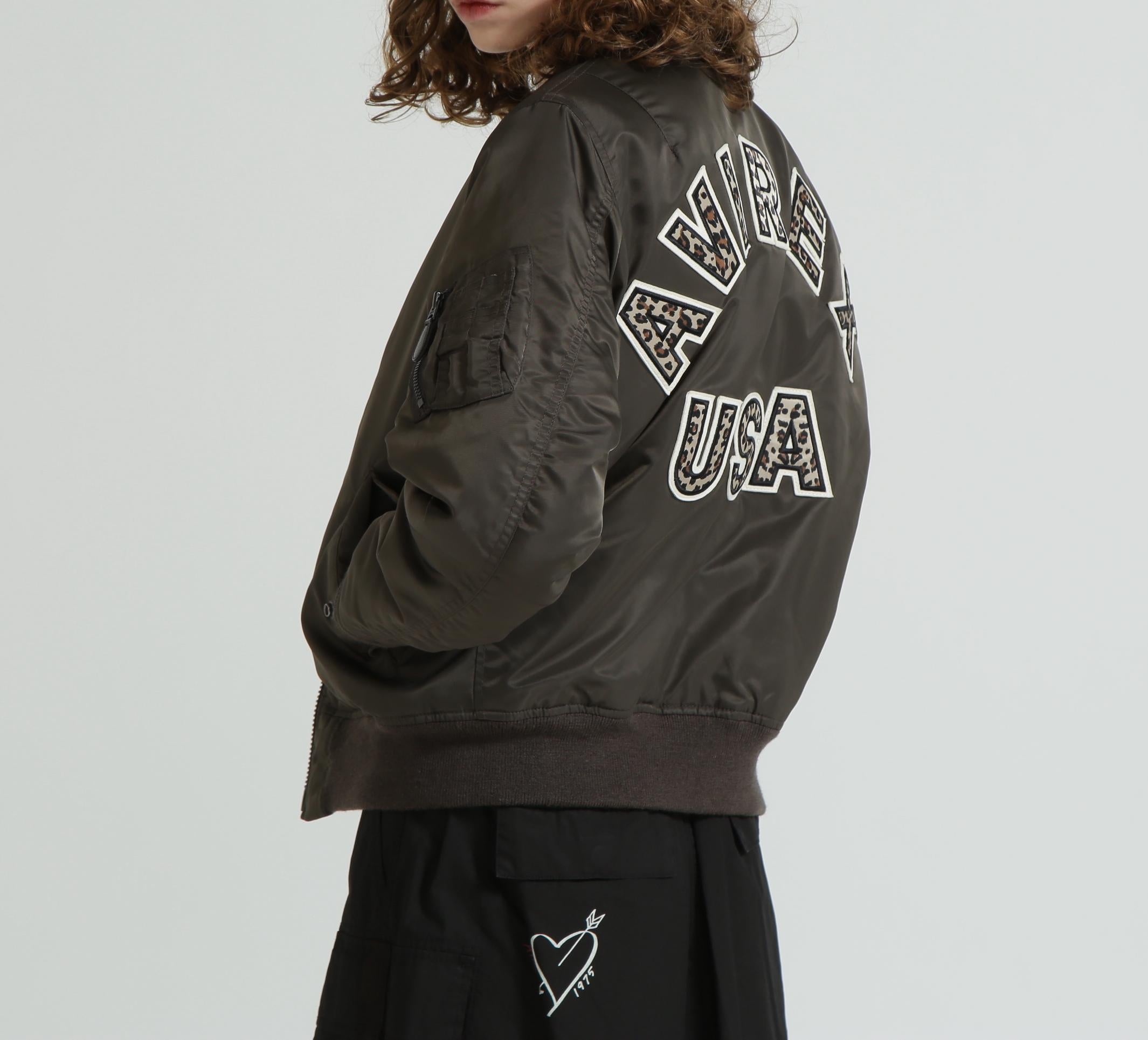 《WOMAN》LEOPARD LOGO MA-1 ブラウン