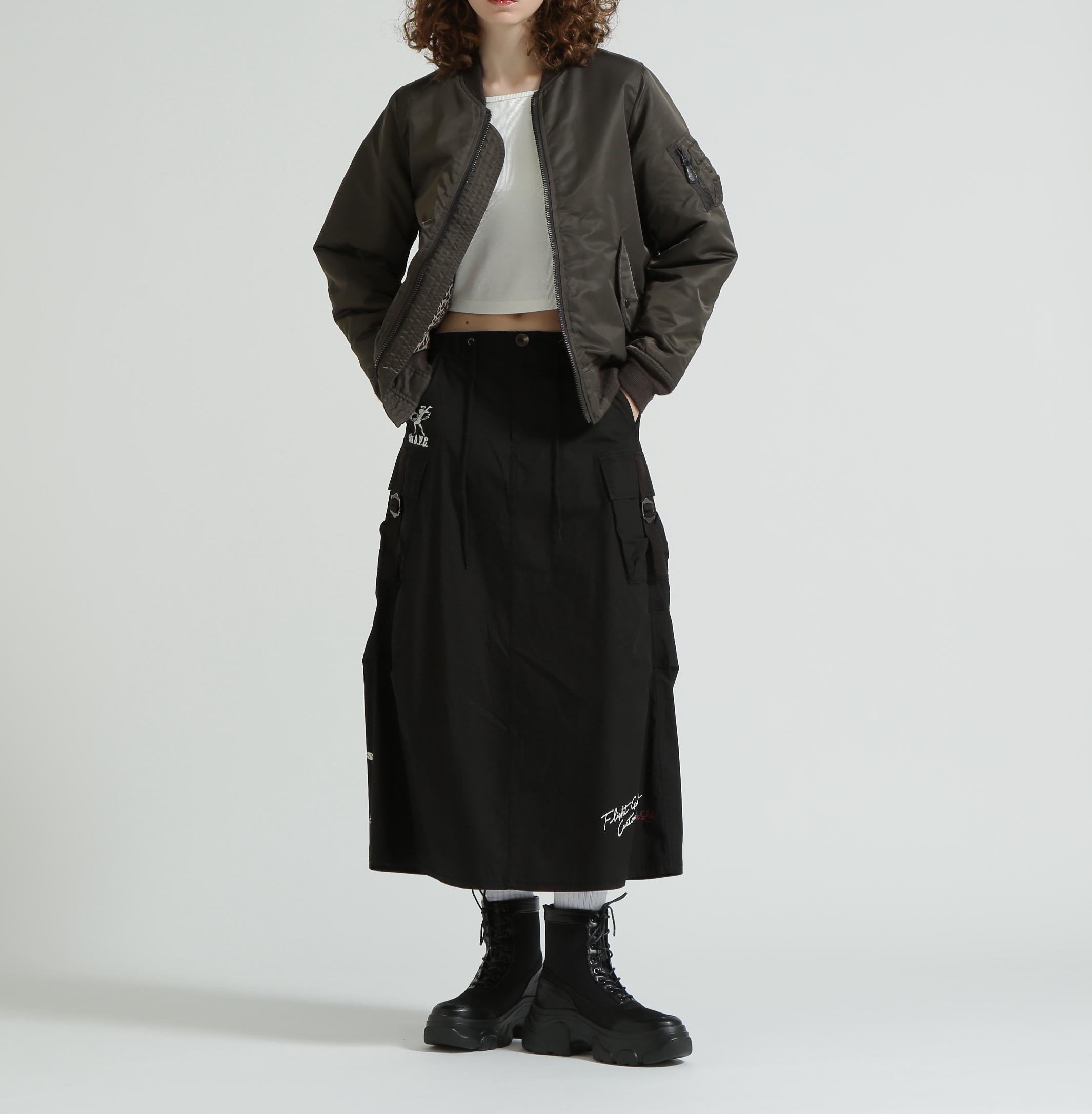 《WOMAN》LEOPARD LOGO MA-1 ブラウン